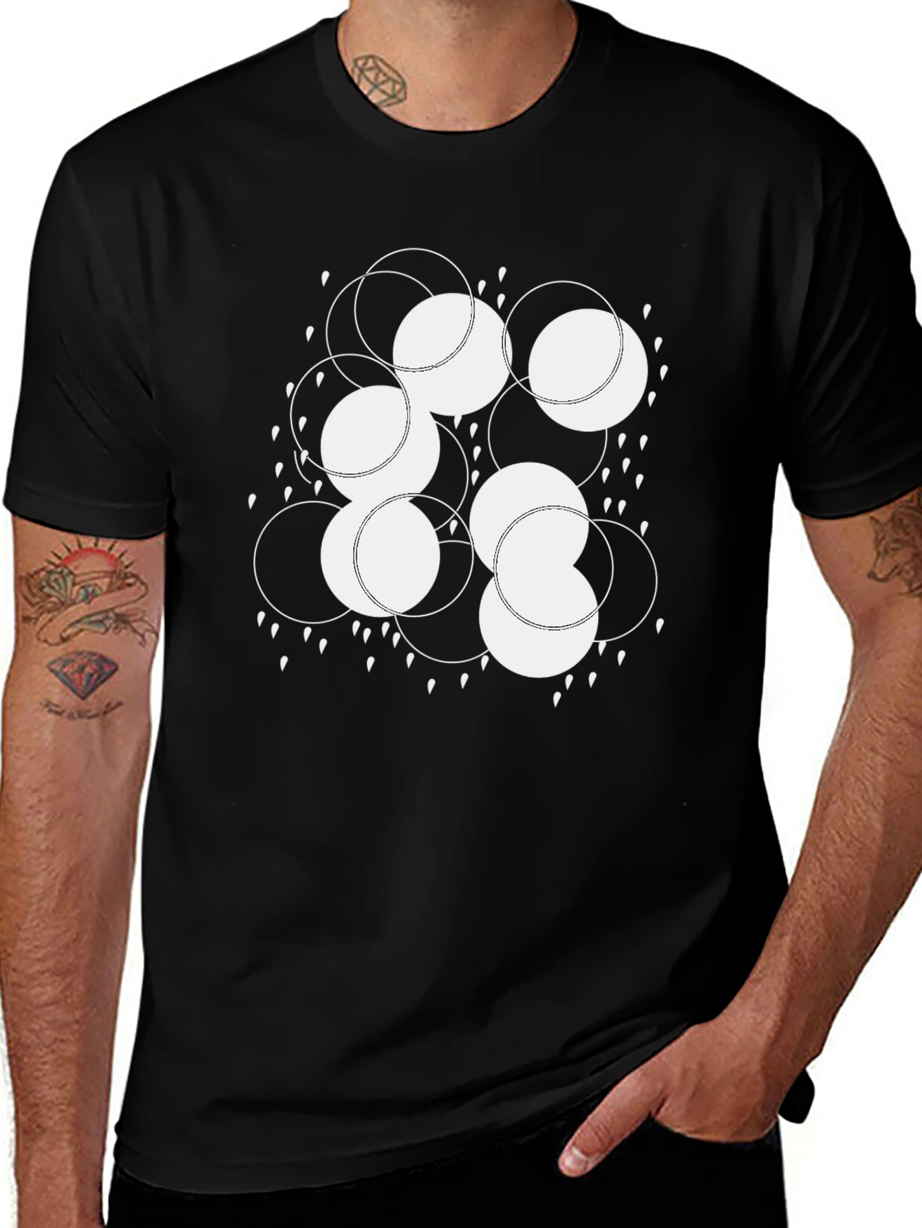 Abstract Graphic Black T-Shirt