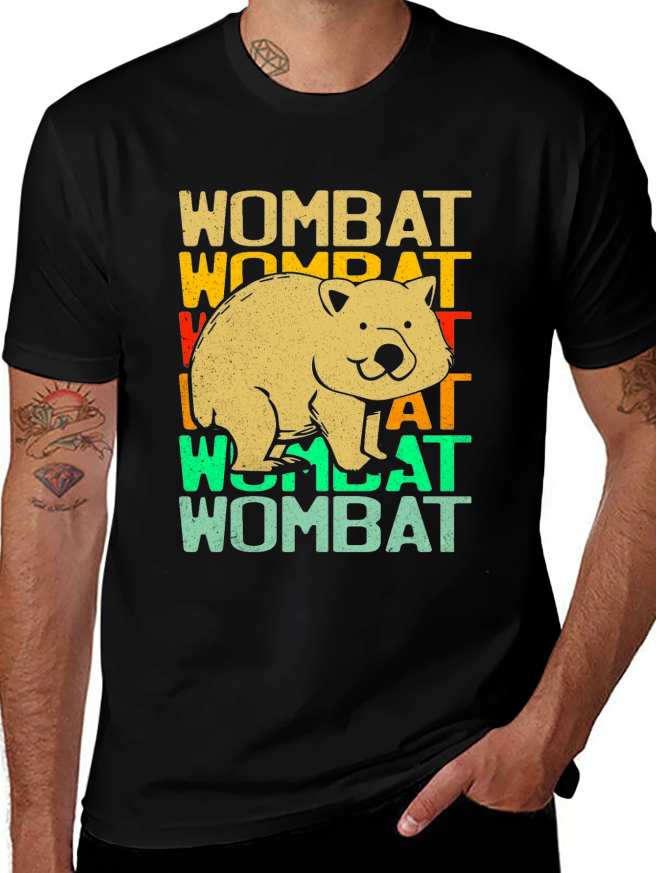 Variant 8 of Retro Wombat Graphic T-Shirt - Unisex Cotton Tee