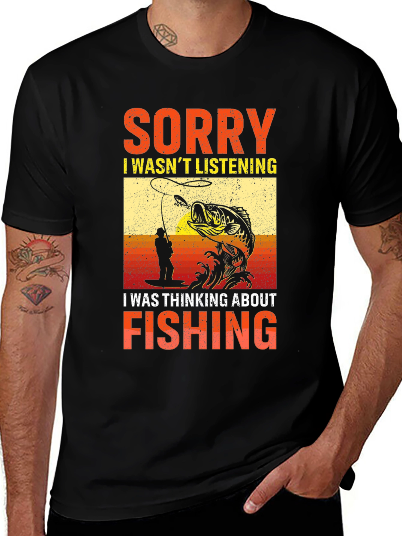 Variant 22 of Fishing T-Shirt - Sorry I Wasn't Listening
