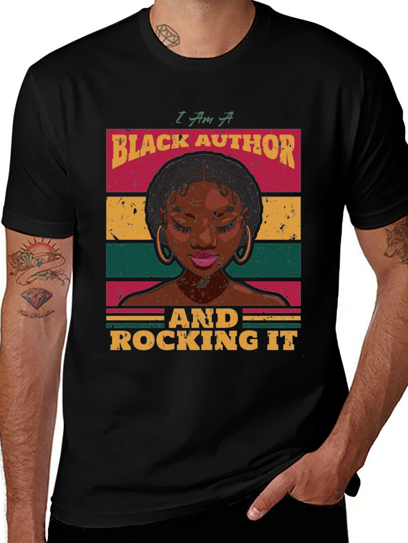 Variant 18 of Black Author Rocking It T-Shirt