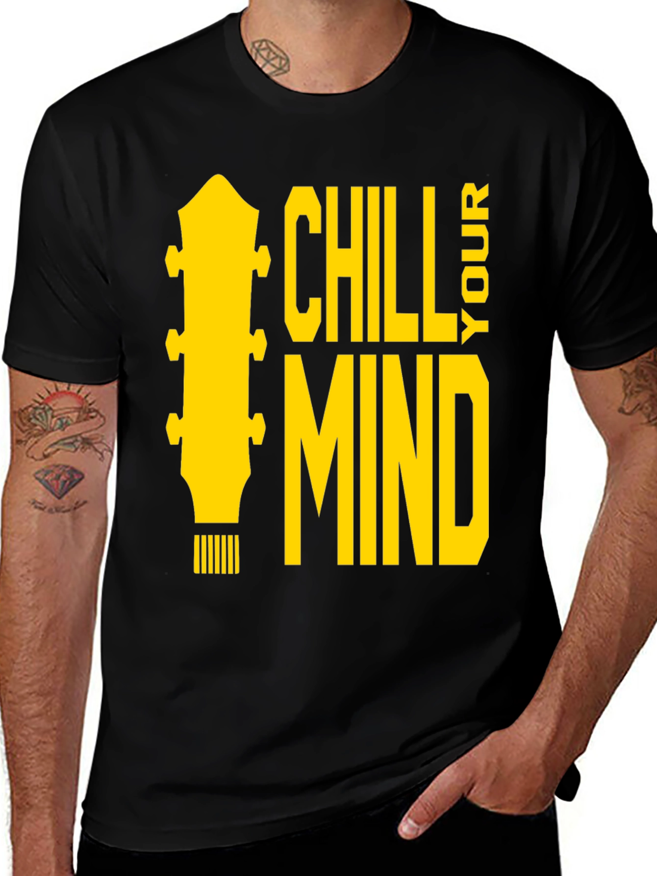 Variant 9 of Chill Your Mind Graphic Tee - Black