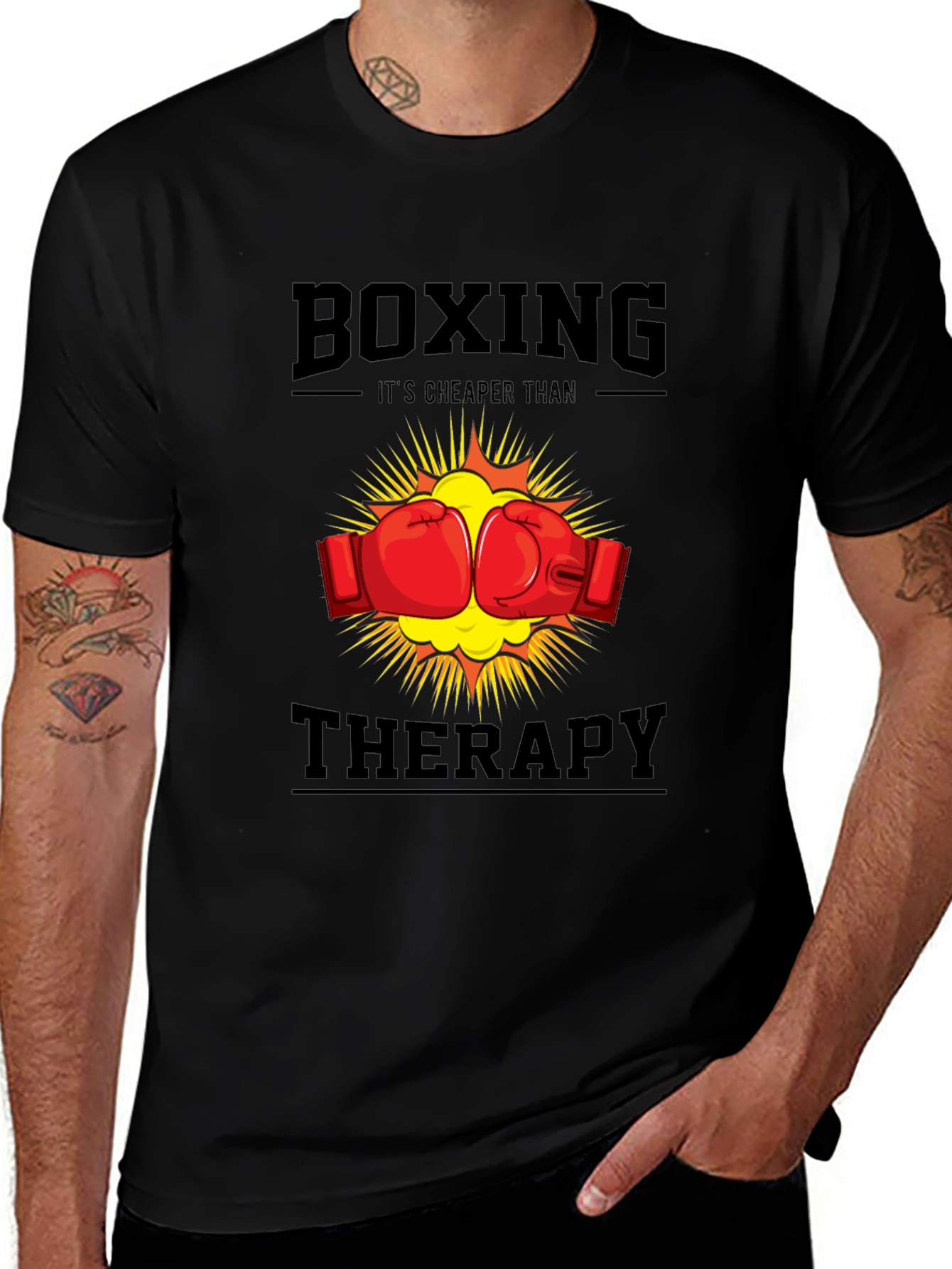 Variant 19 of Boxing Therapy T-Shirt - Punch Away Your Problems!