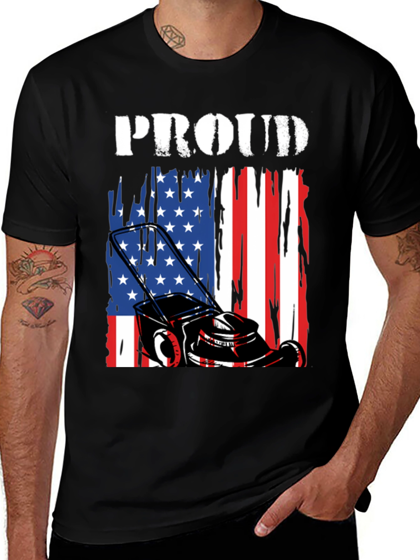 Variant 25 of Proud Lawnmower American Flag T-Shirt