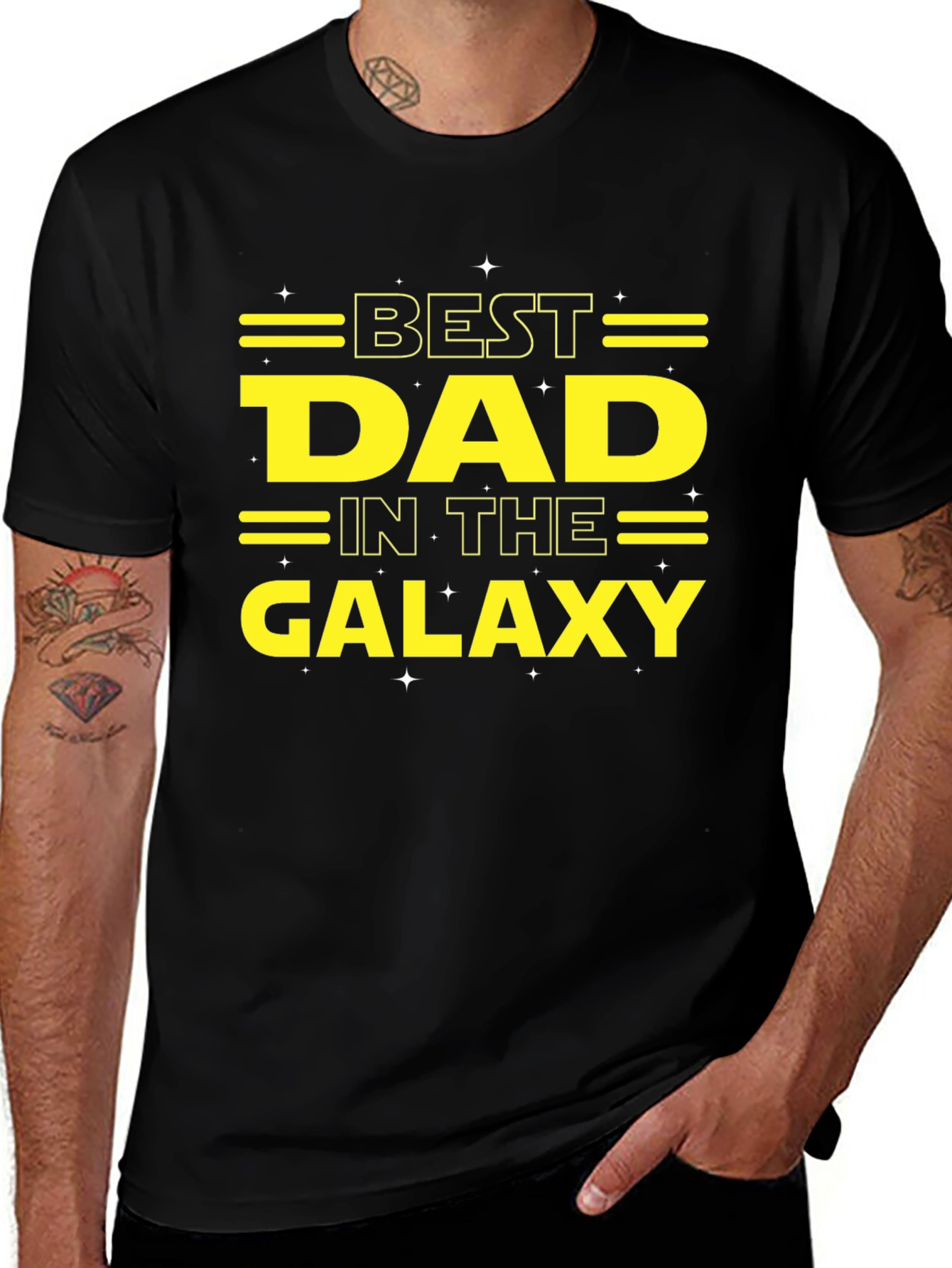 Best Dad in the Galaxy Black T-Shirt