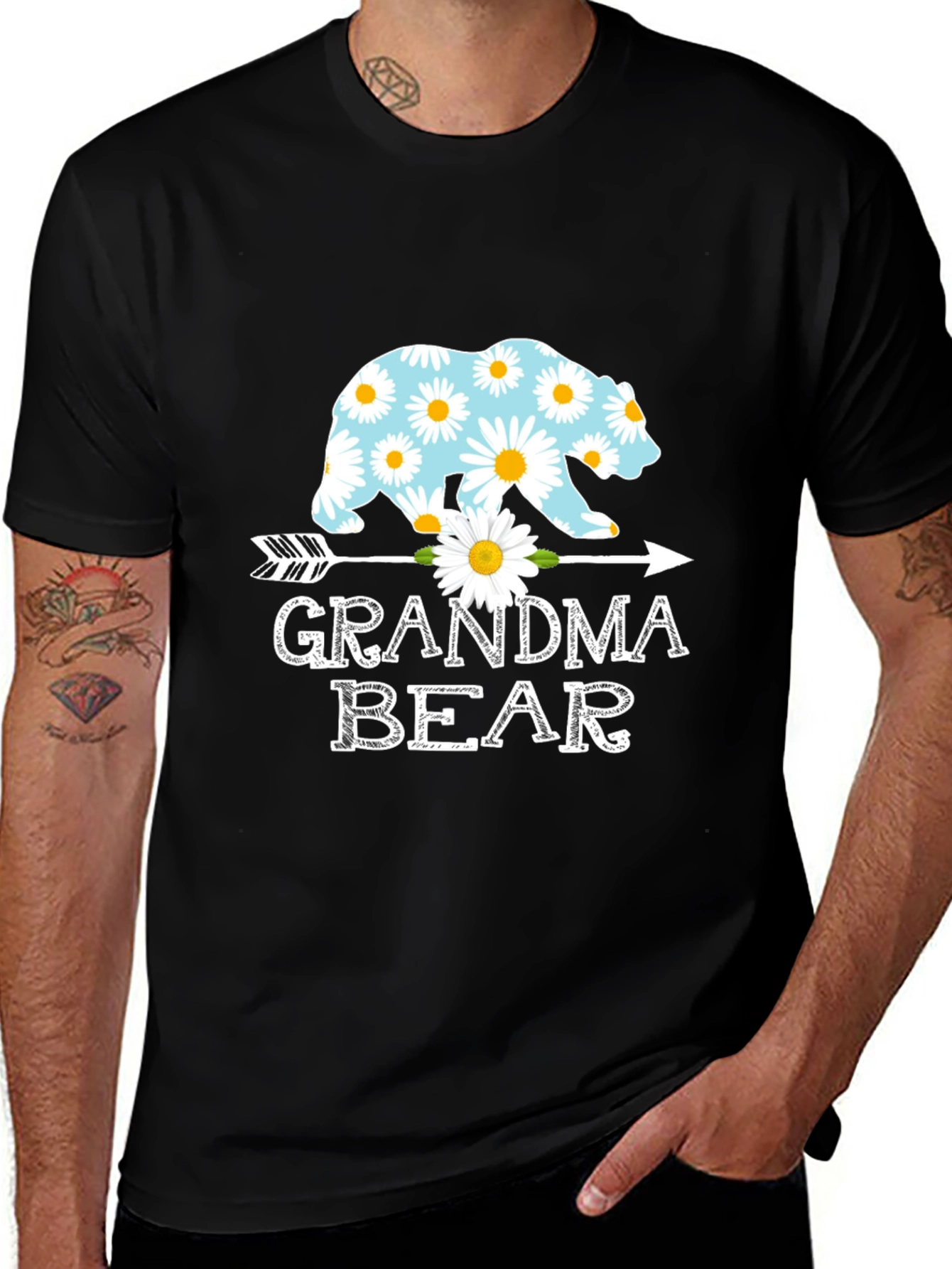 Variant 8 of Grandma Bear T-Shirt - Floral Bear Design