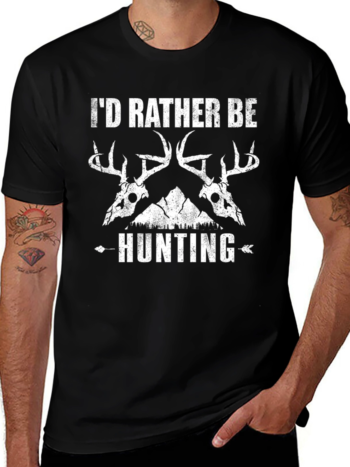Variant 18 of Hunting T-Shirt - I'd Rather Be Hunting