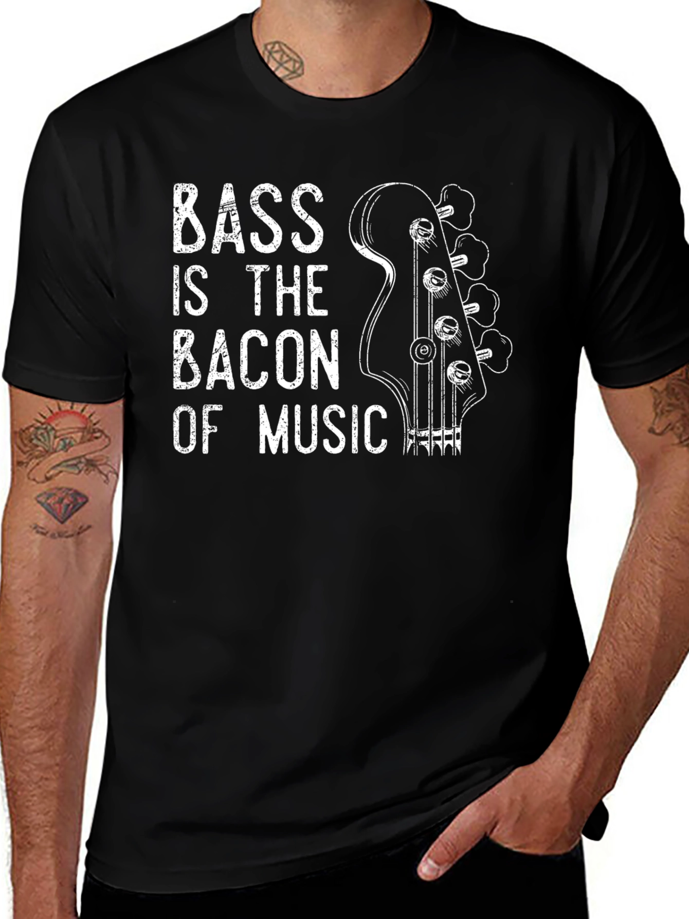 Variant 16 of Bass is the Bacon of Music Graphic T-Shirt
