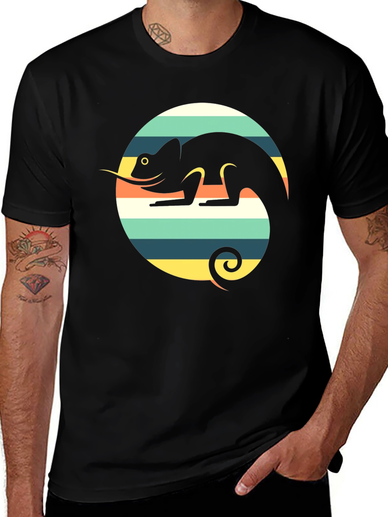 Variant 5 of Retro Chameleon Graphic Tee - Men's Short Sleeve