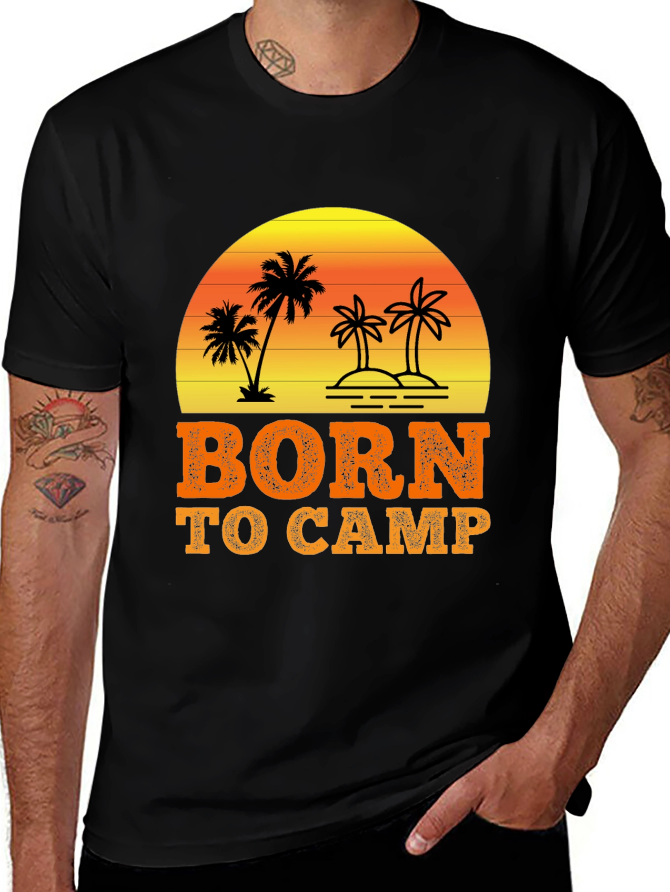 Variant 25 of Born to Camp T-Shirt: Island Sunset Graphic Tee