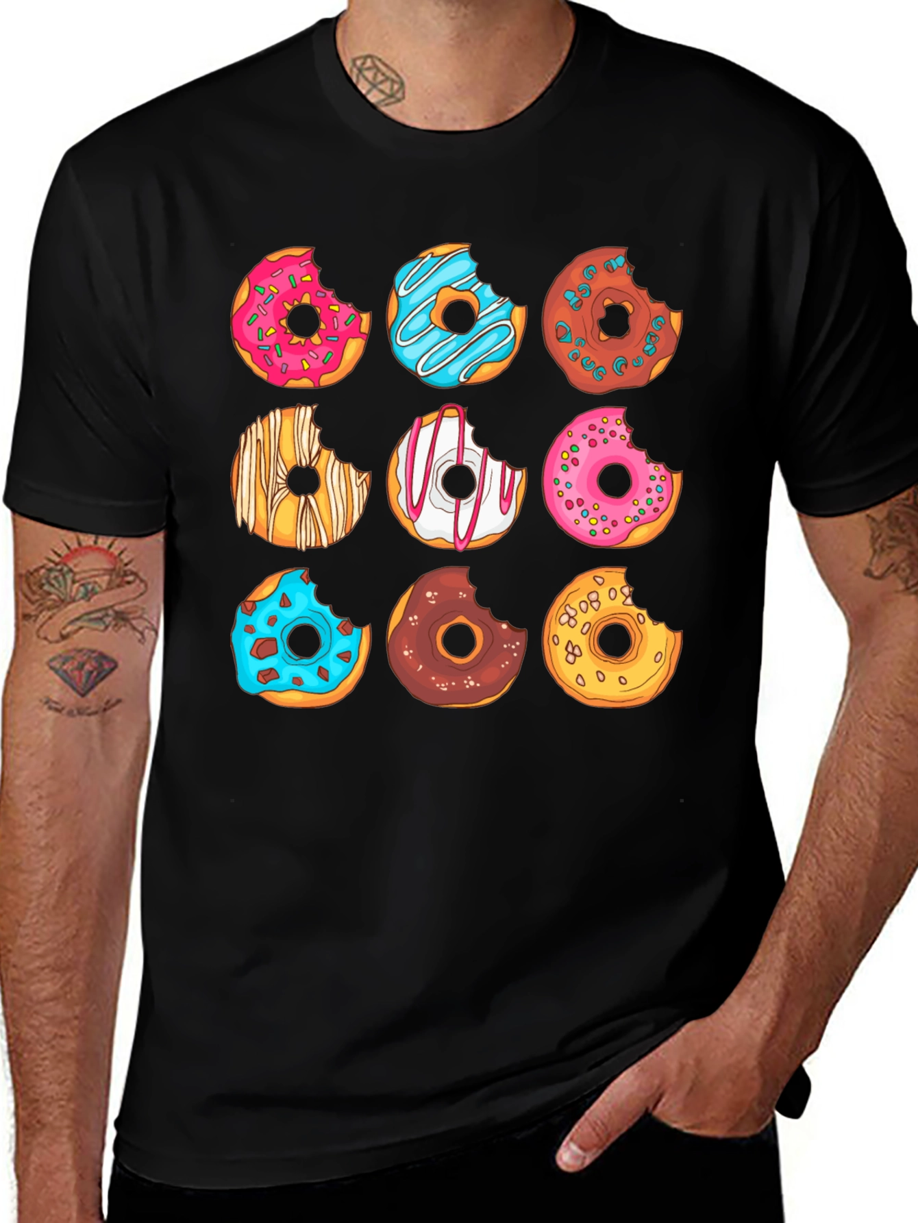 Variant 8 of Donut Graphic T-Shirt - Sweet Tooth Fashion