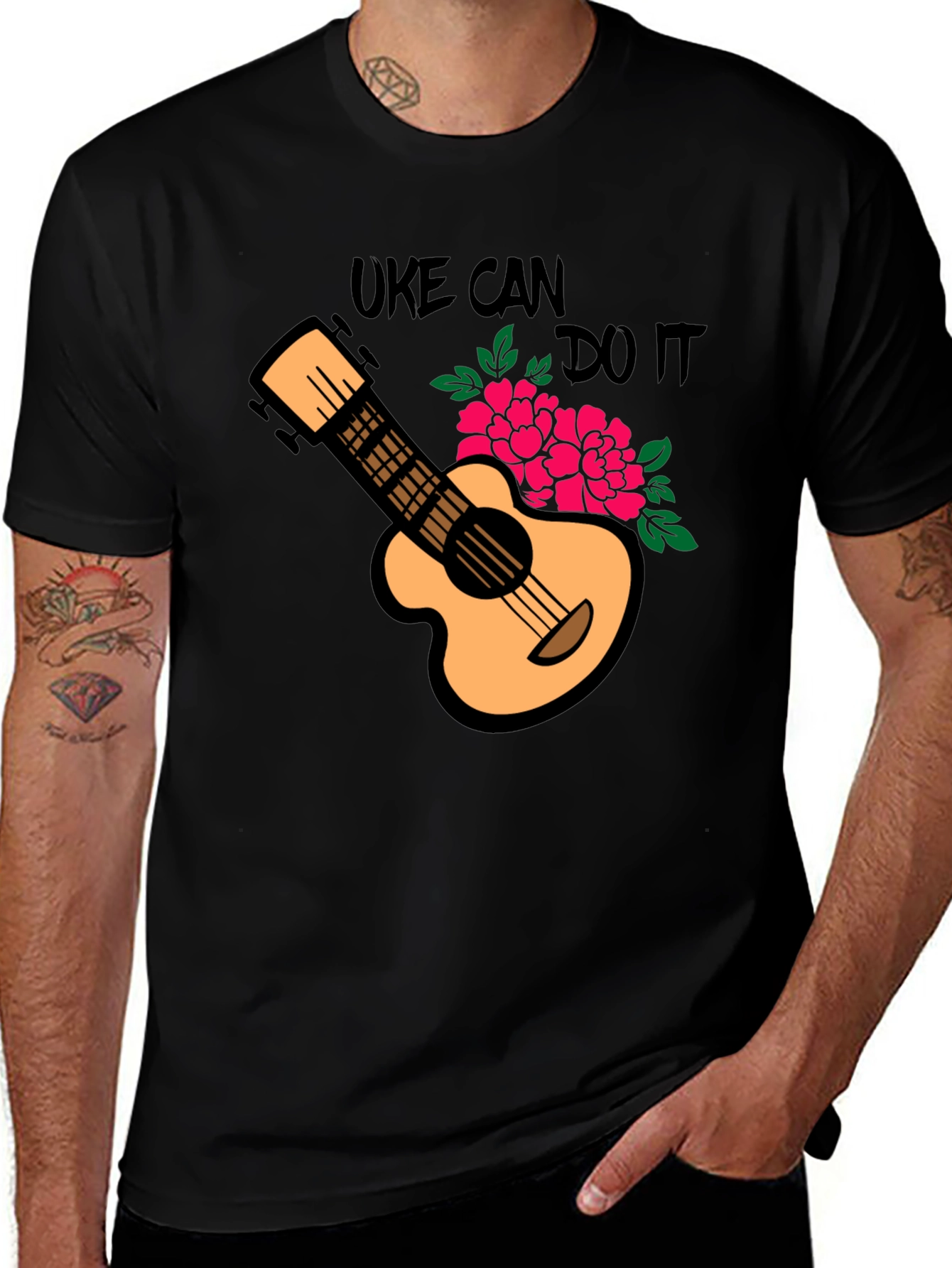 Variant 16 of Uke Can Do It Black Graphic Tee