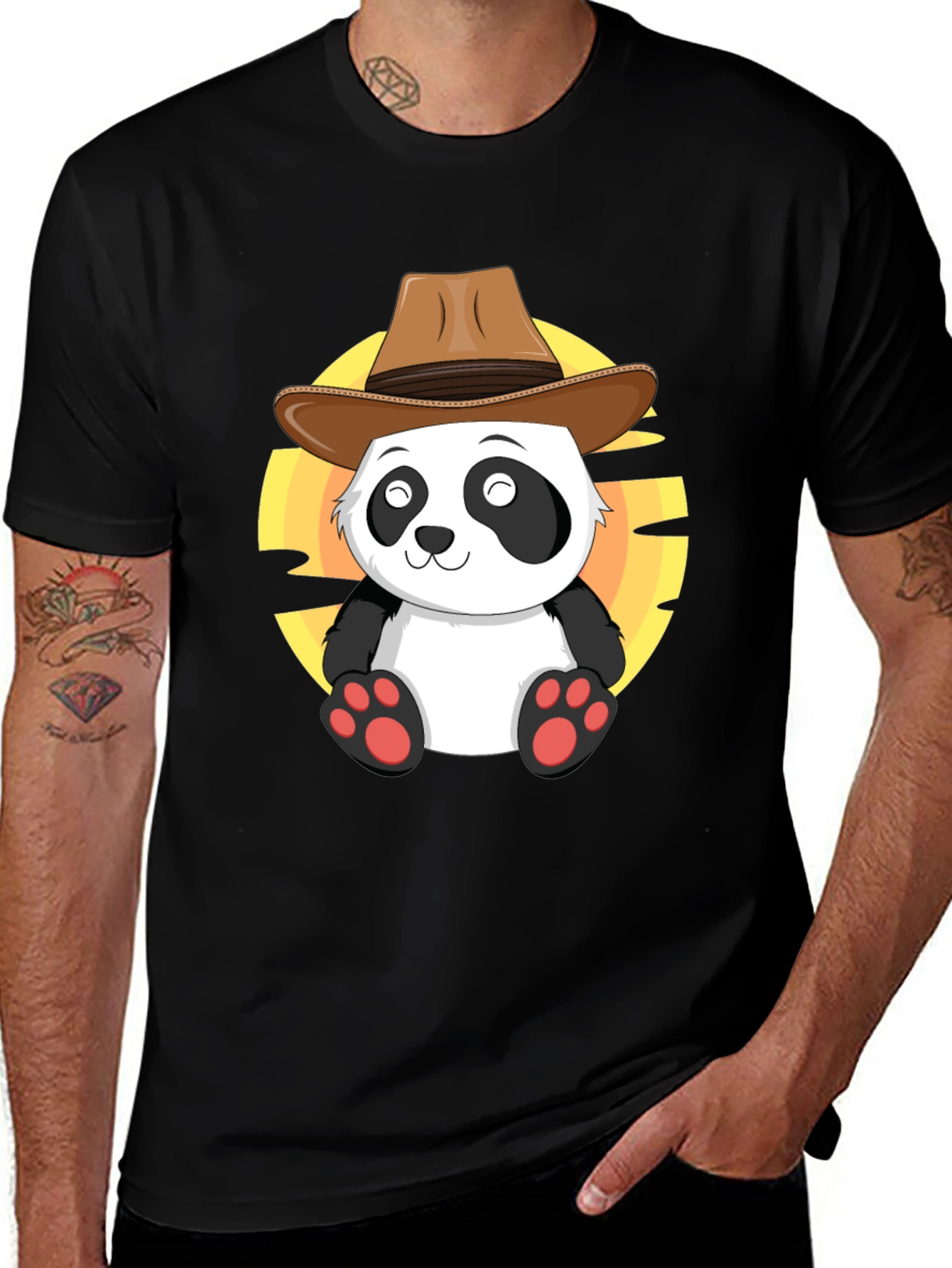 Variant 8 of Cowboy Panda T-Shirt - Cute Western Style