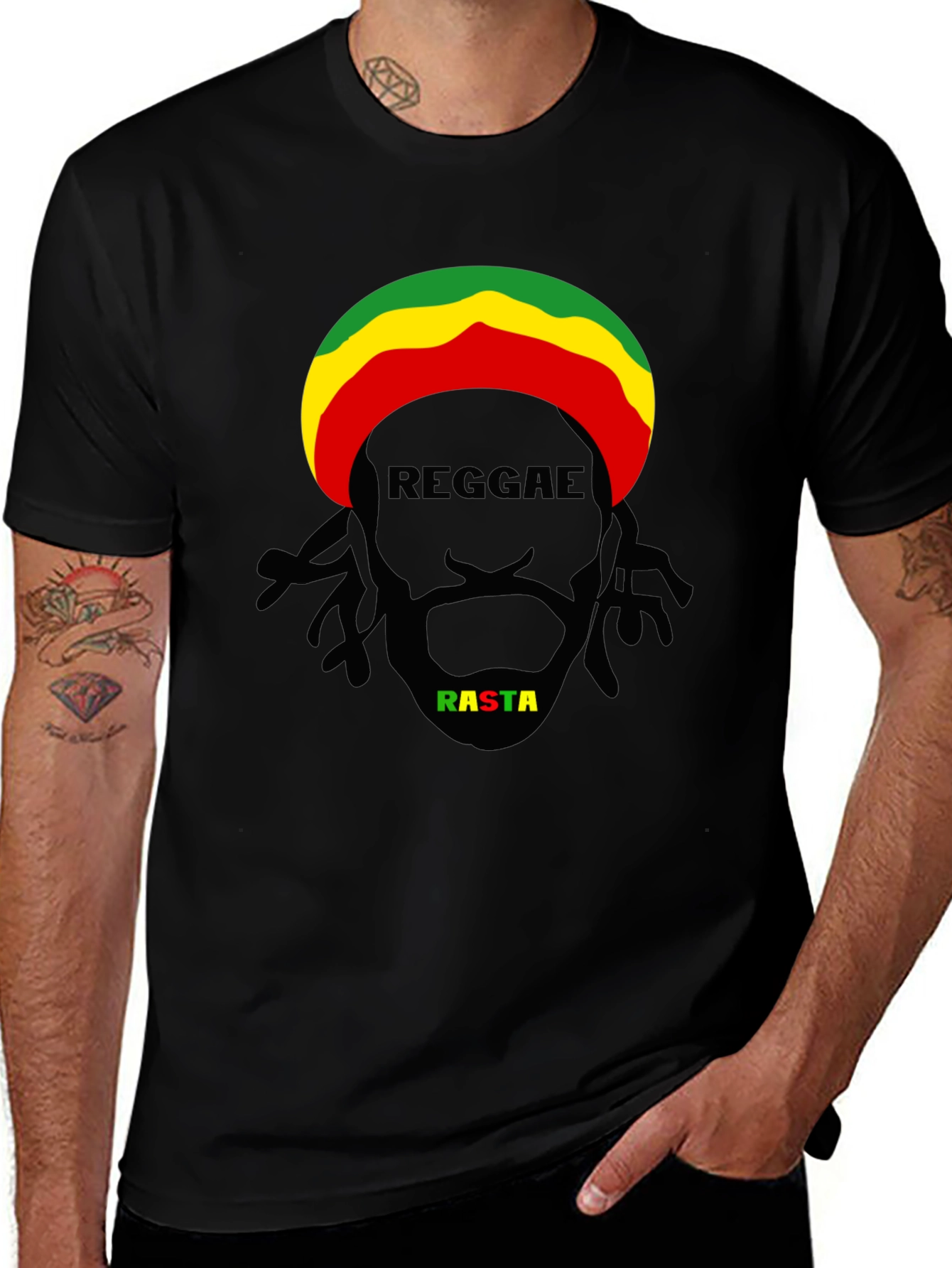 Variant 14 of Rasta Reggae Graphic T-Shirt - Cool Jamaican Vibes