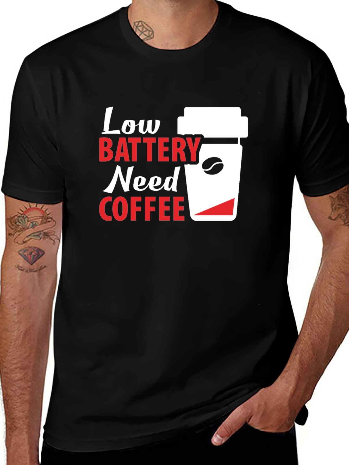 Variant 28 of Low Battery Coffee T-Shirt - Unisex