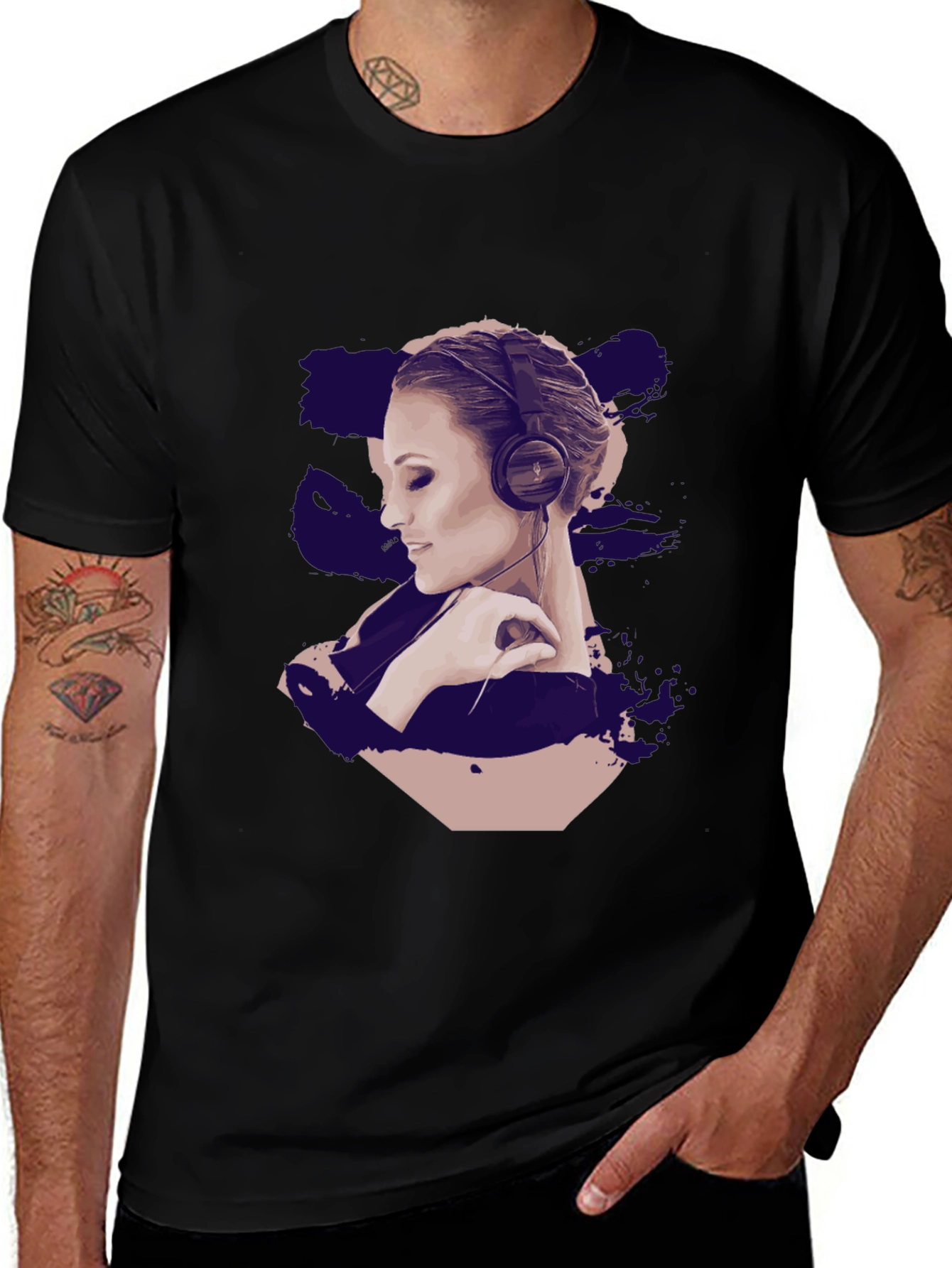 Variant 29 of Woman with Headphones Graphic T-Shirt - Trendy Style