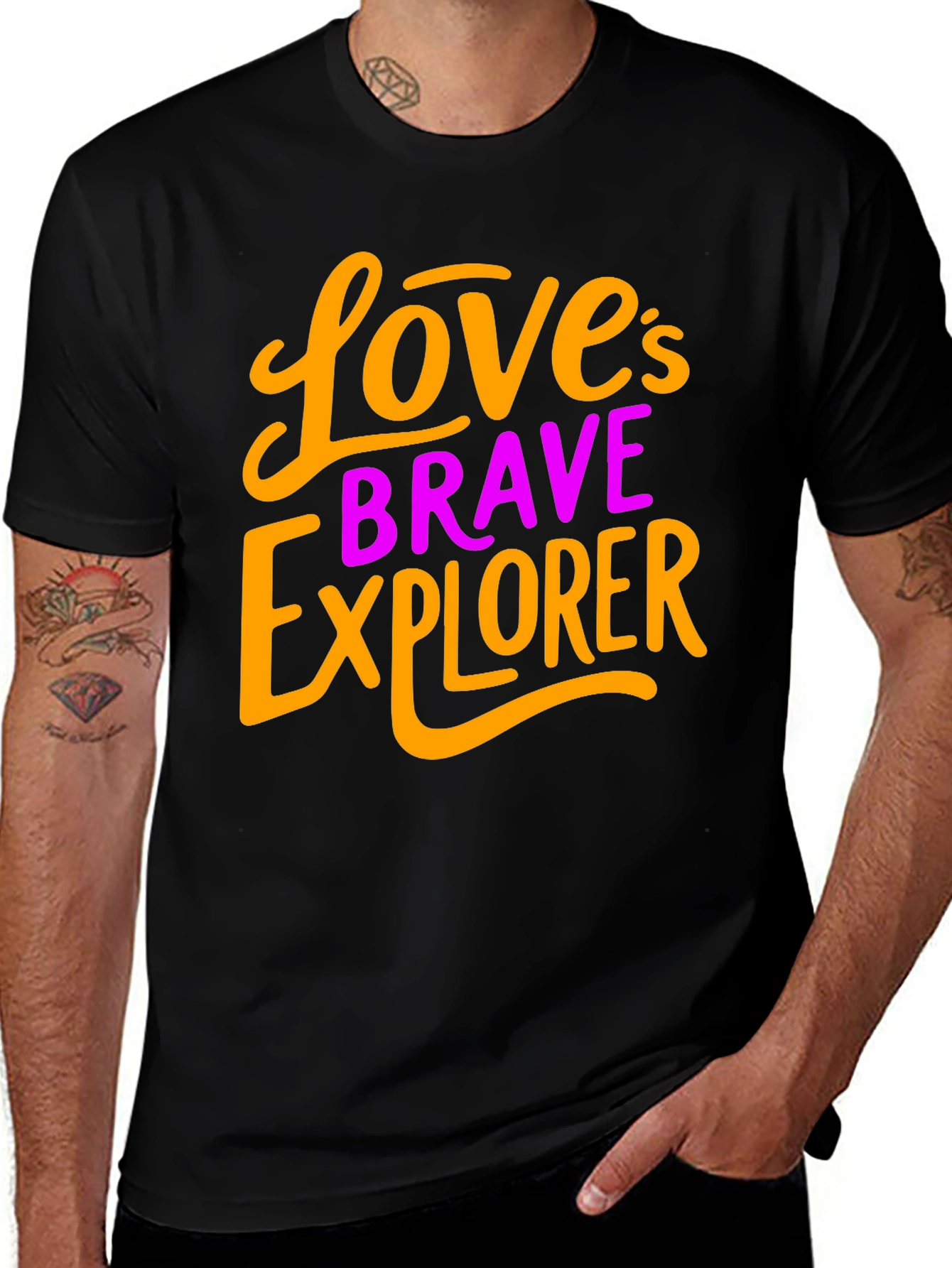 Variant 4 of Love's Brave Explorer Black T-Shirt