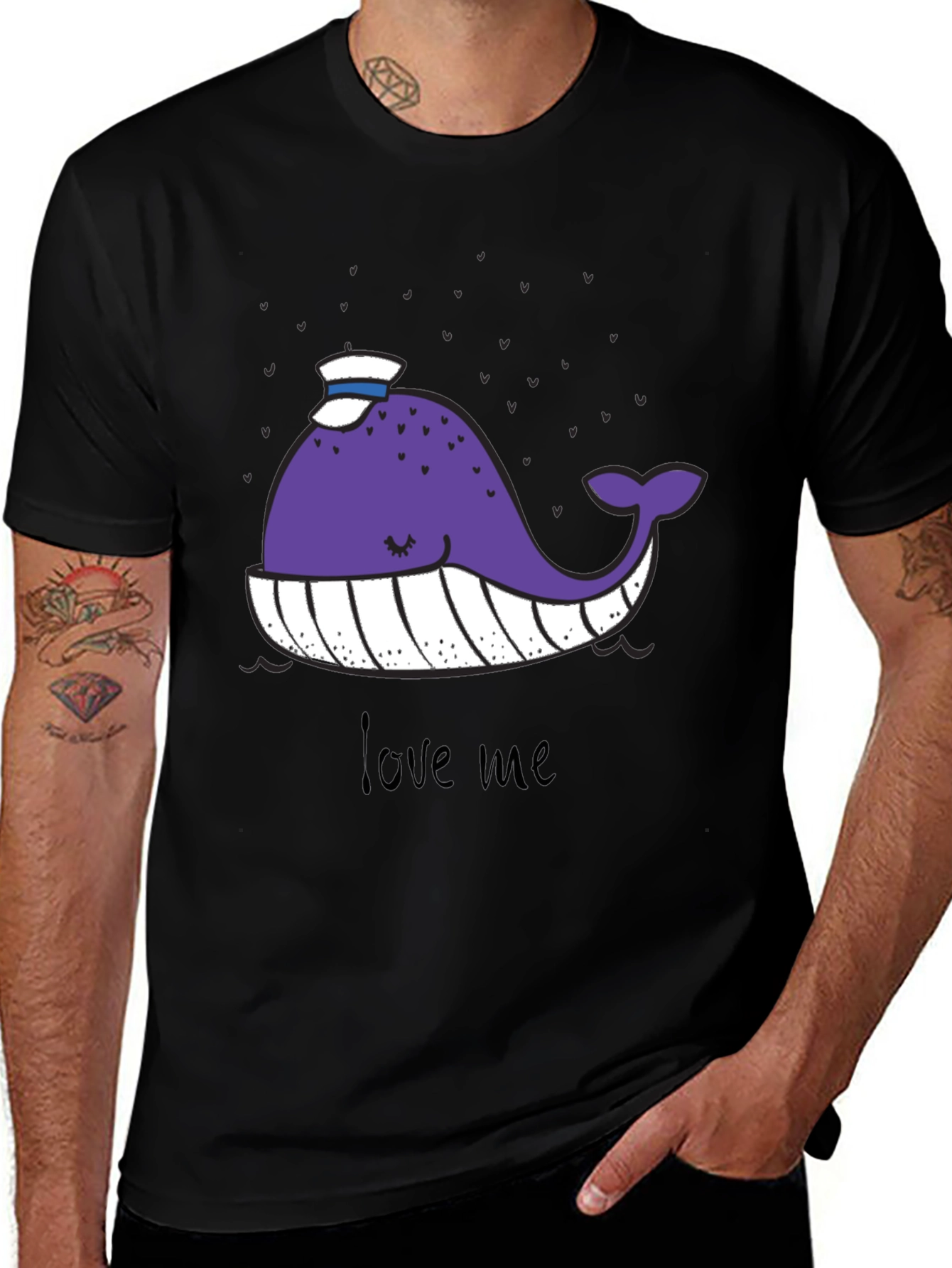 Variant 18 of Cute Whale Graphic T-Shirt - Love Me