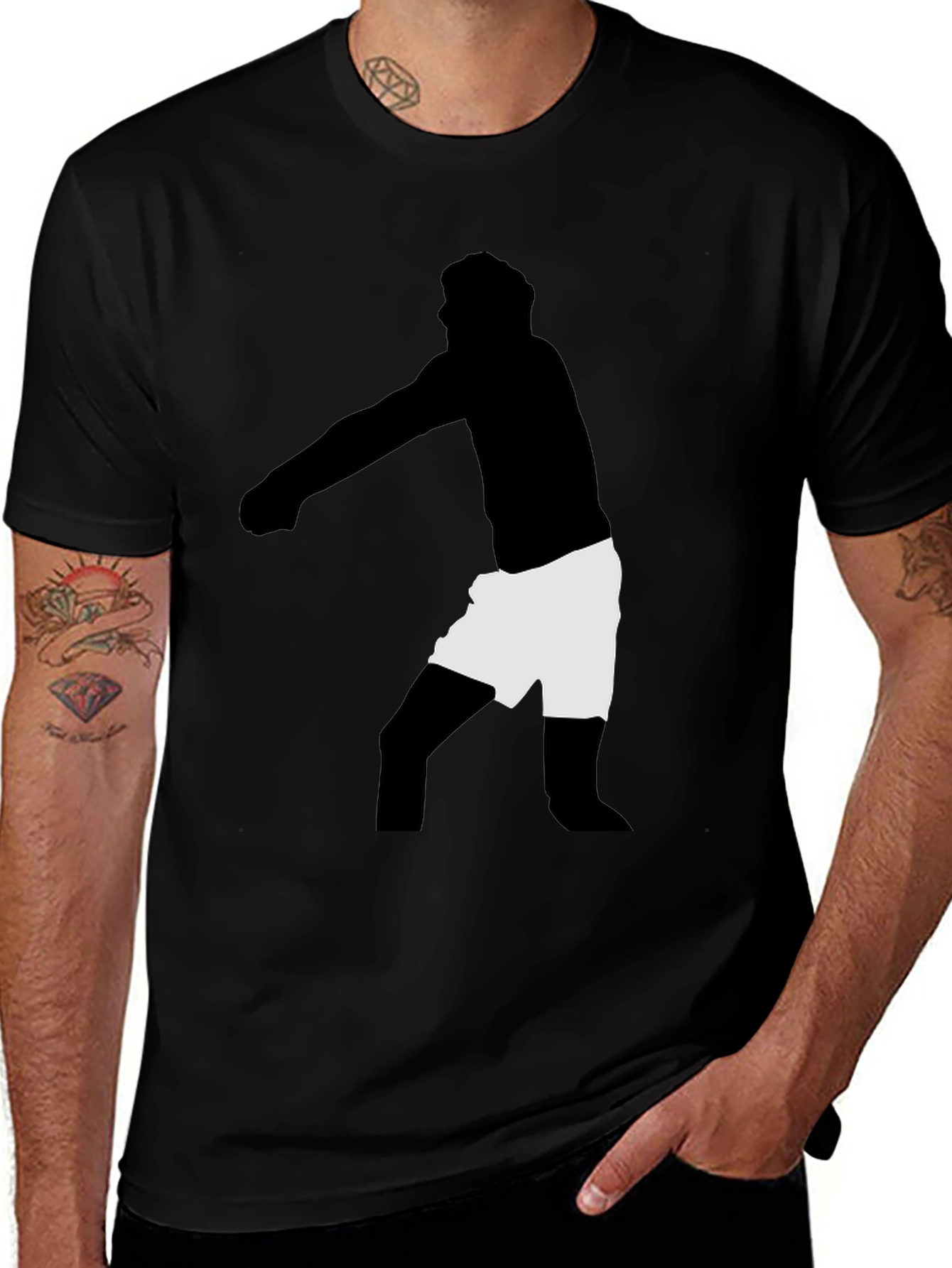 Variant 19 of Silhouette Graphic T-Shirt - Men's Black Tee