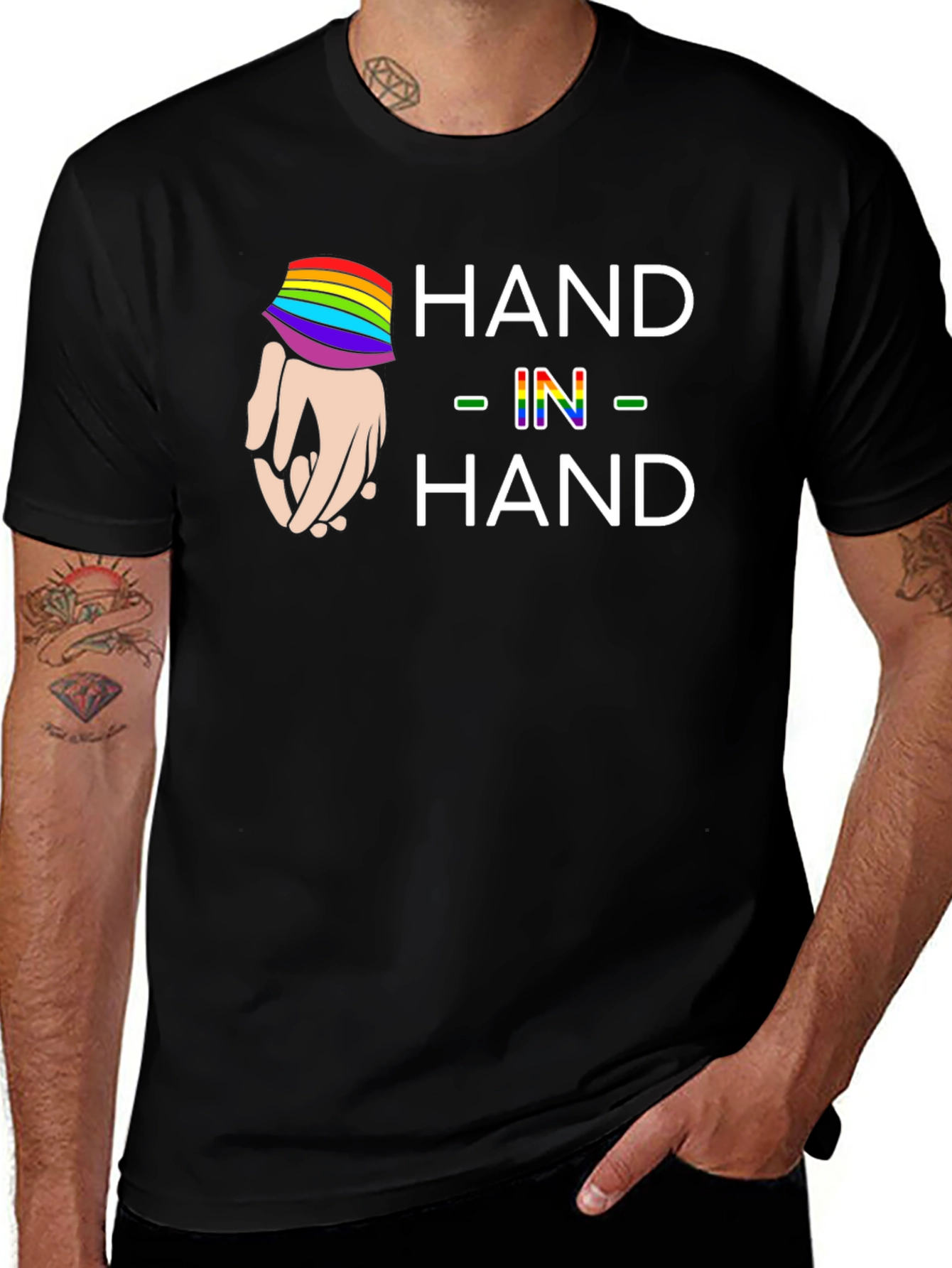 LGBTQ+ Hand in Hand Graphic T-Shirt