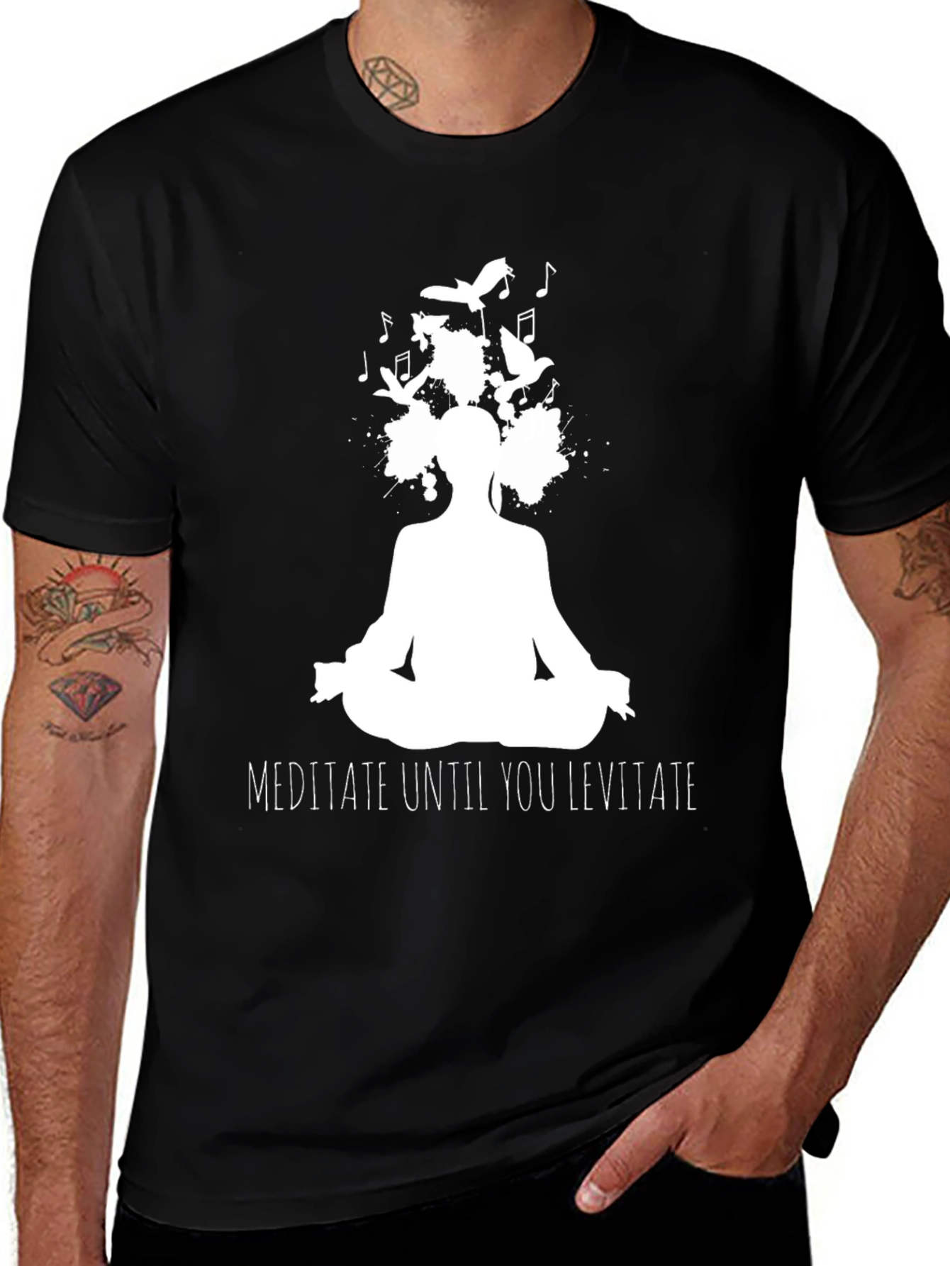 Variant 25 of Meditate Until You Levitate Black T-Shirt