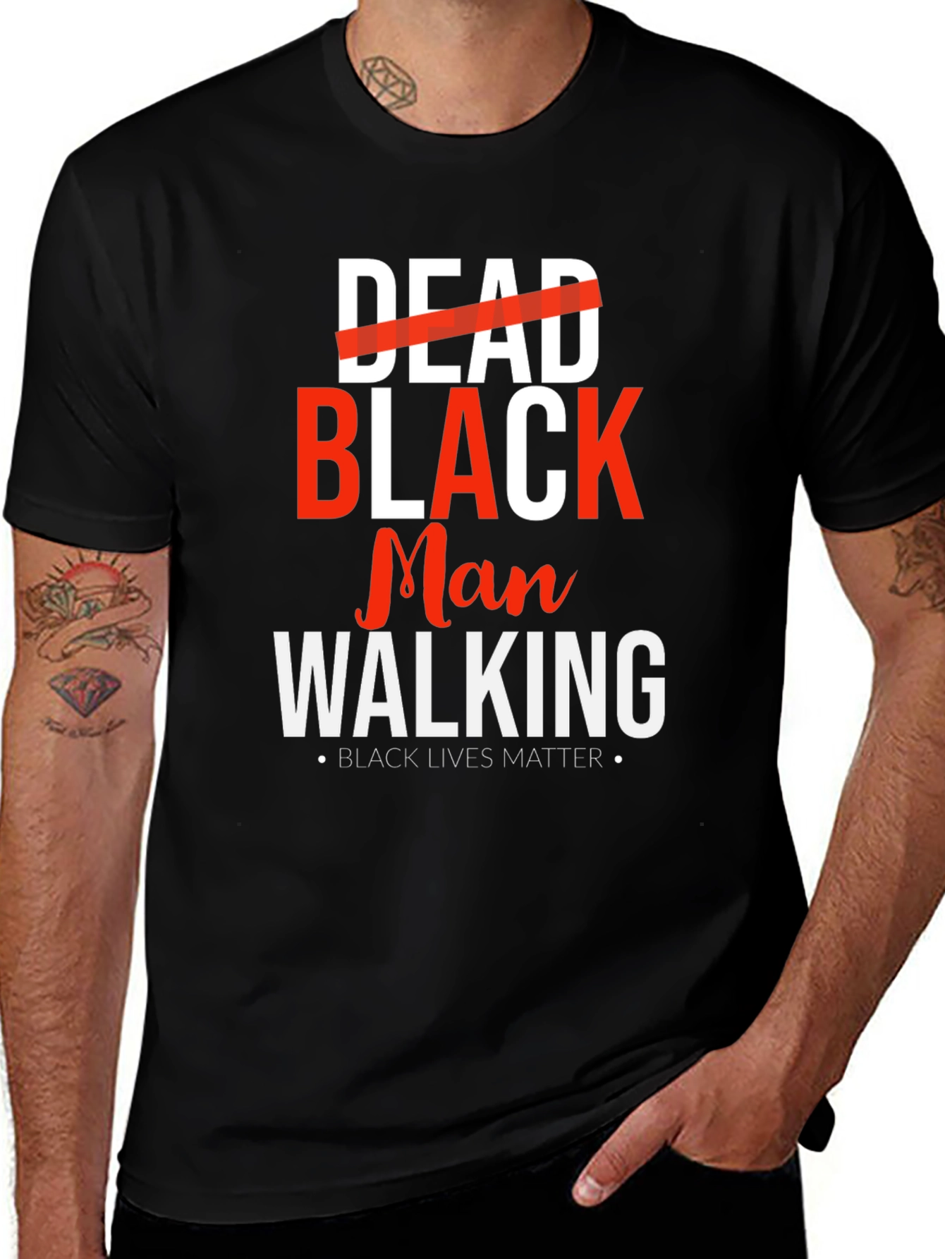 Variant 14 of Dead Black Man Walking Graphic Tee - Black Lives Matter
