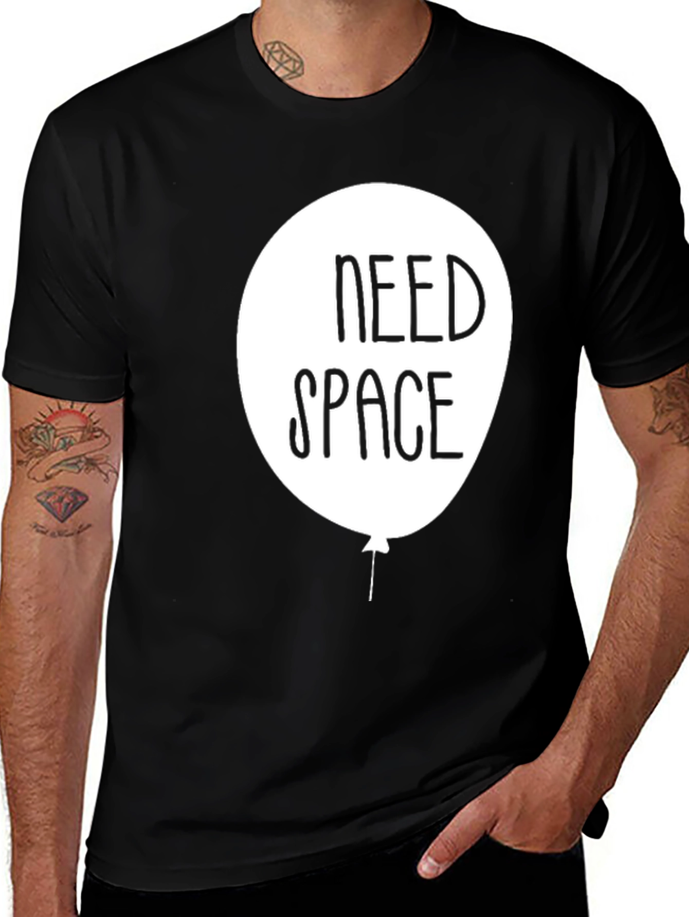 Need Space Graphic T-Shirt - Black Cotton Tee