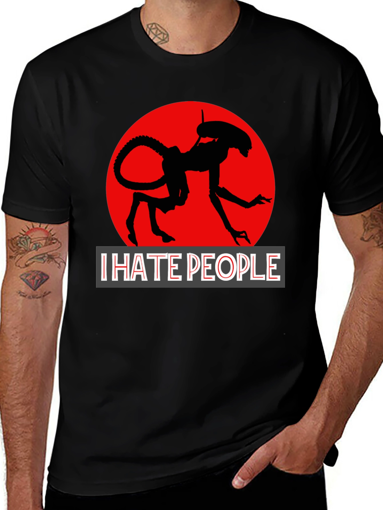 Variant 20 of I Hate People Alien Graphic T-Shirt