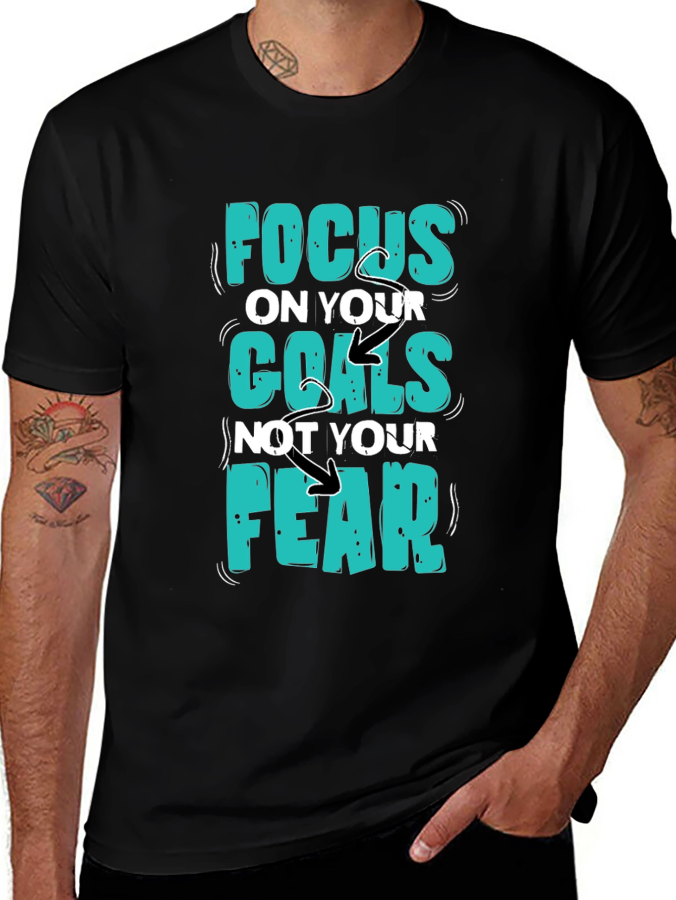Variant 17 of Focus Goals Tee - Motivational Graphic T-Shirt