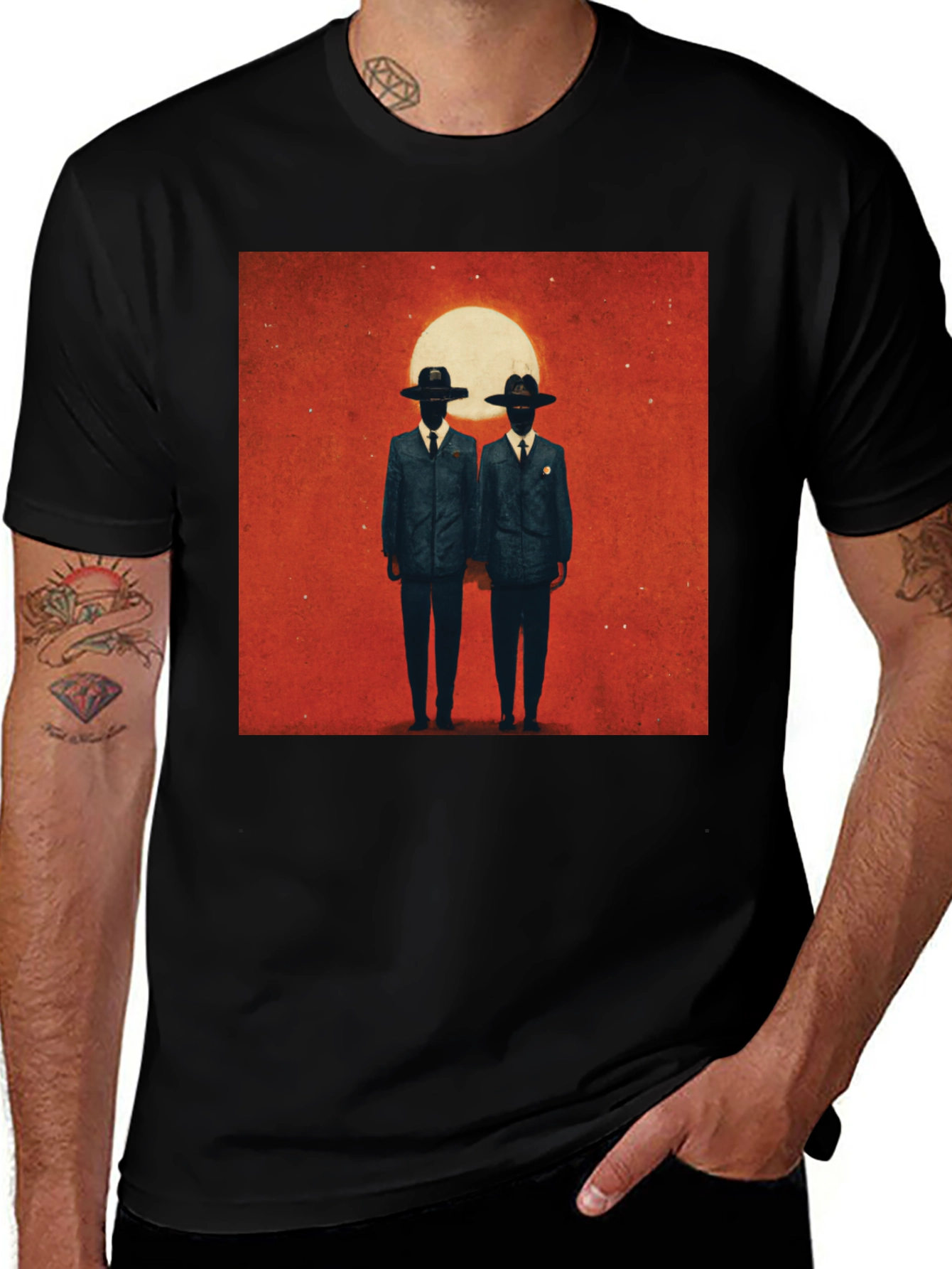 Variant 19 of Men in Black Graphic Tee - Retro Style