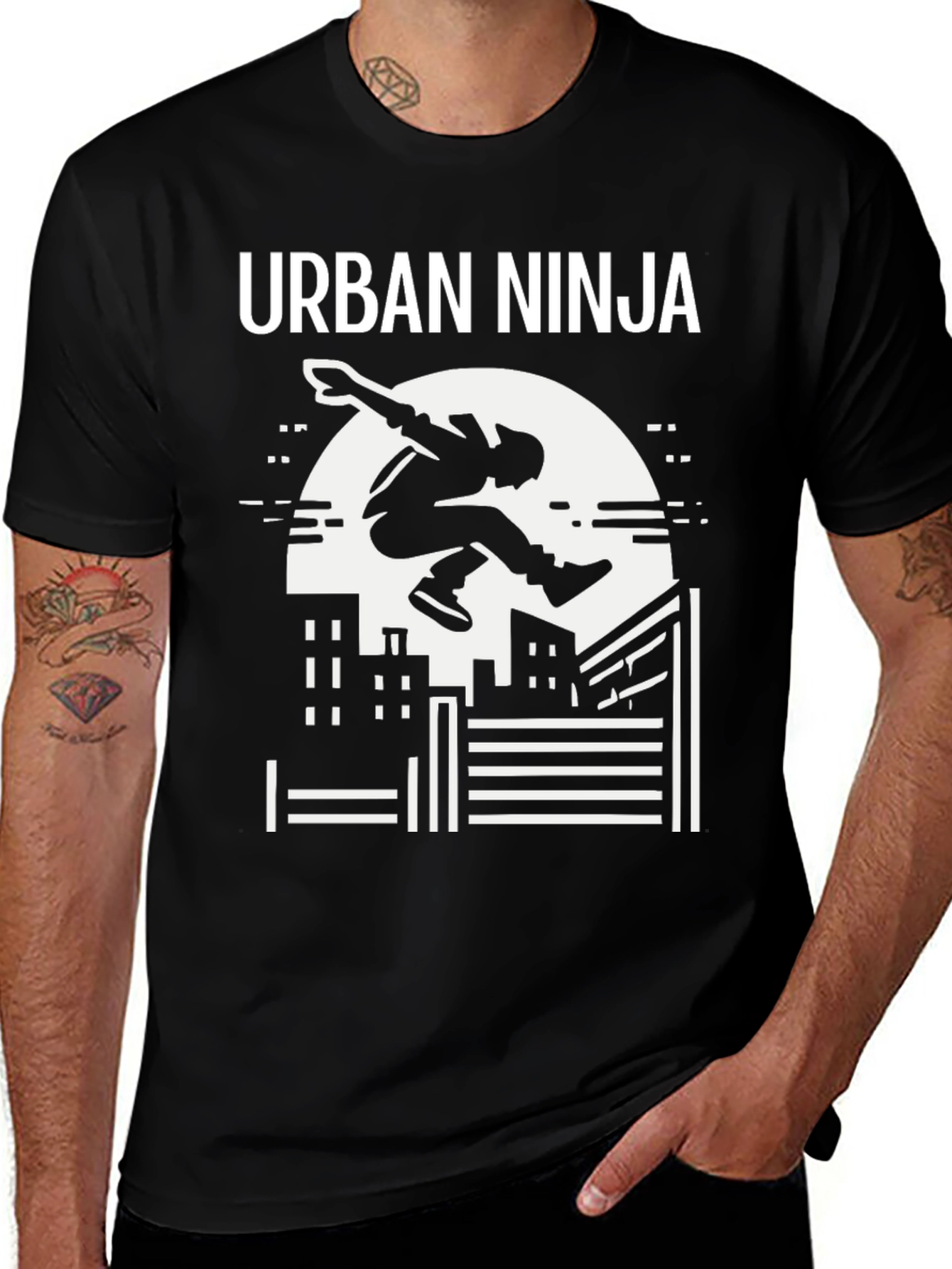 Variant 22 of Urban Ninja Black T-Shirt - Parkour Style