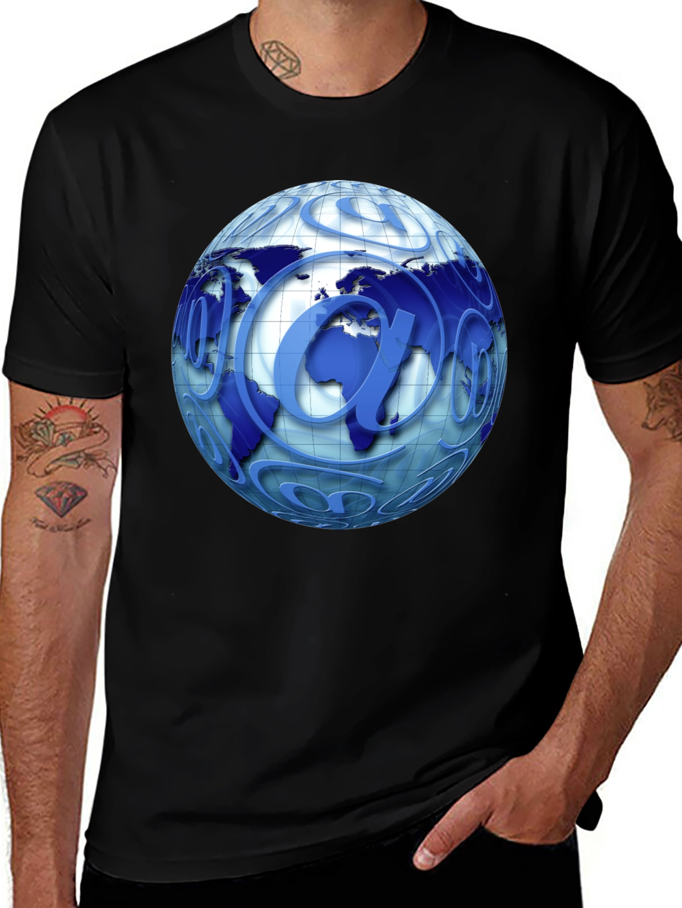 World Email Graphic Tee - Black