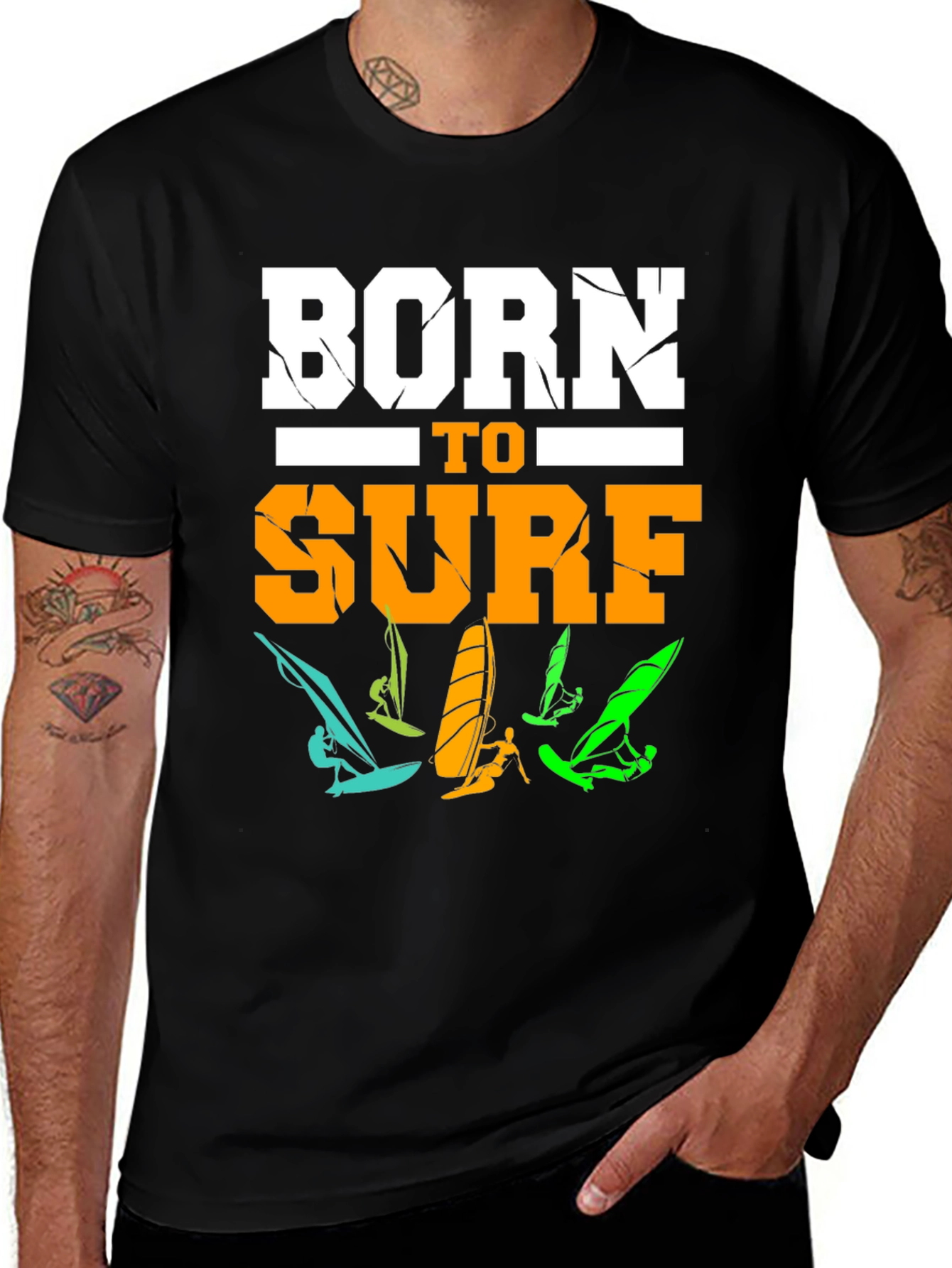 Born To Surf T-Shirt - Windsurfing Graphic Tee