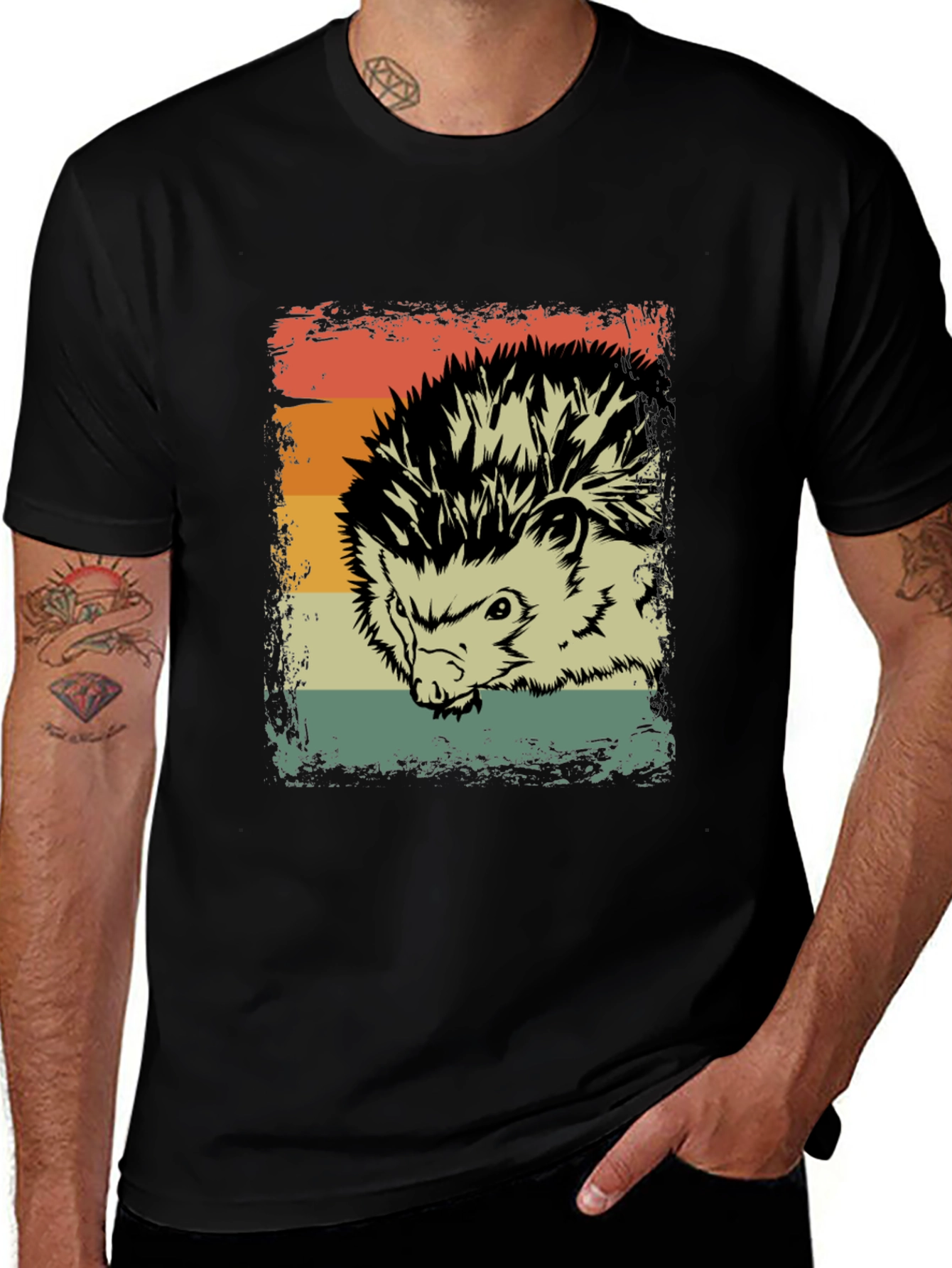 Variant 16 of Retro Hedgehog Graphic T-Shirt - Vintage Style Design