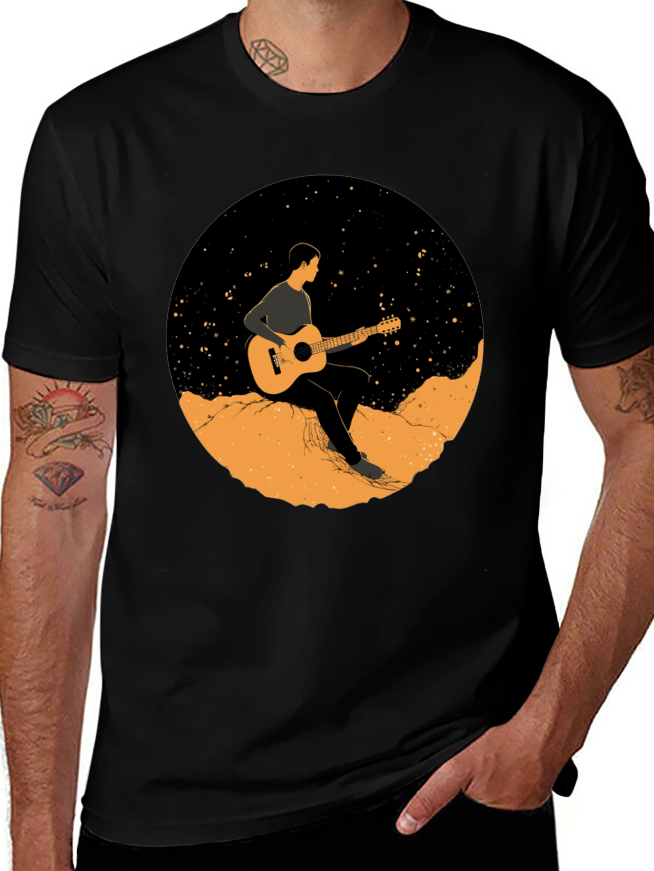 Variant 23 of Guitarist in Space Graphic T-Shirt - Unisex Cotton Tee