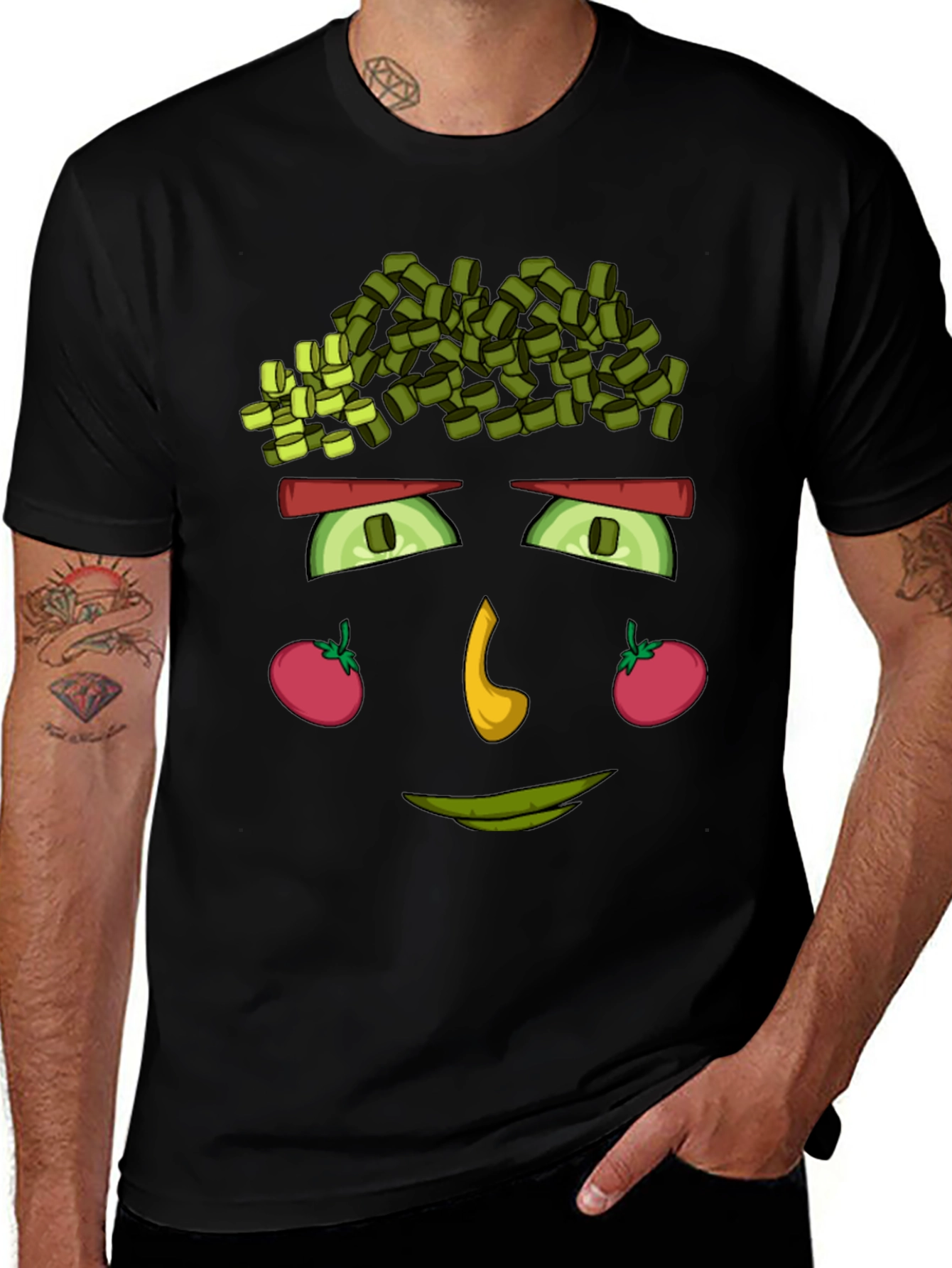 Variant 5 of Veggie Face Graphic Tee - Unique Foodie Fashion