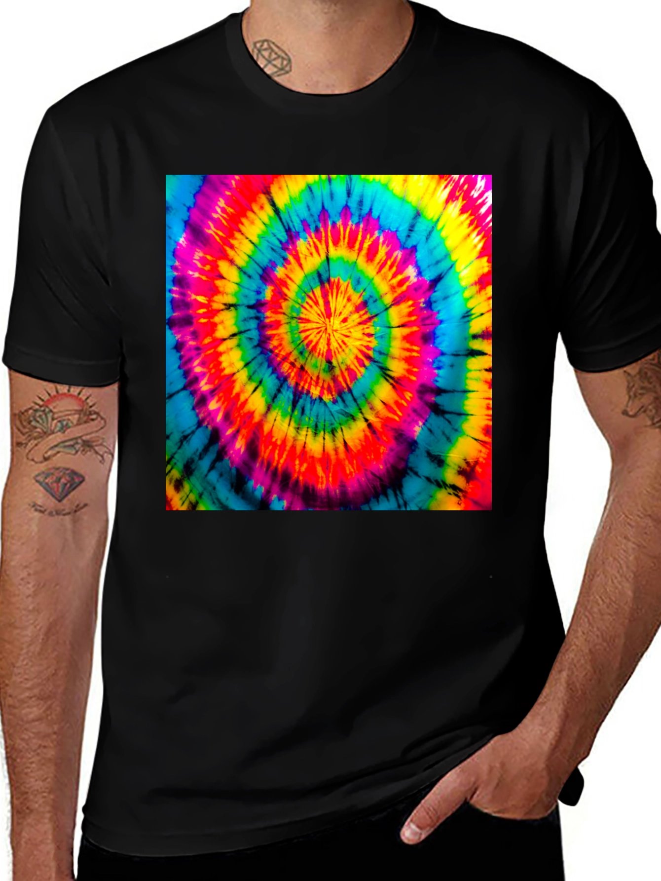 Variant 28 of Spiral Tie Dye T-Shirt - Retro Psychedelic Style