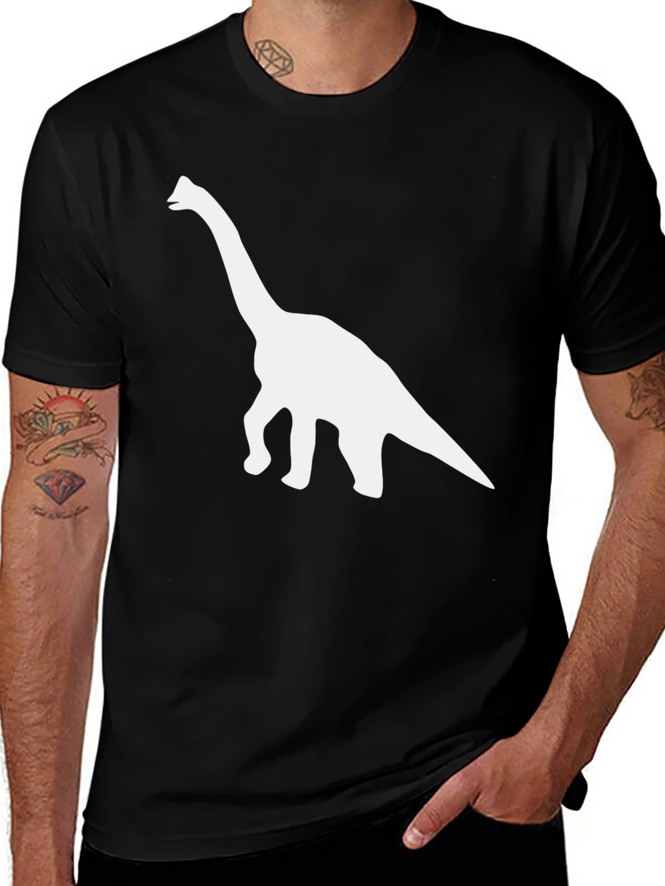 Variant 3 of Dinosaur Graphic Tee - Black Cotton Comfort