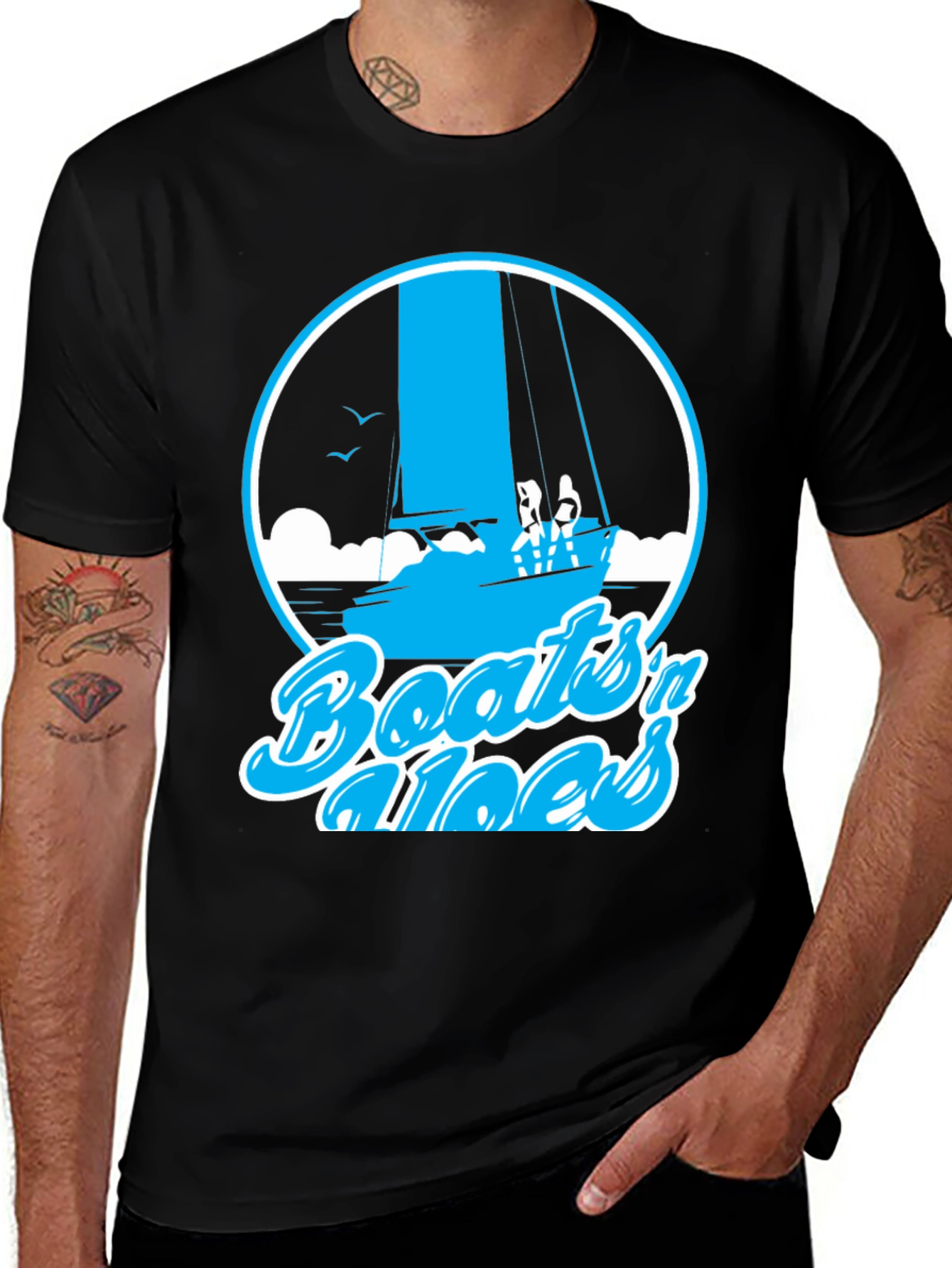 Variant 8 of Boats n' Aloes Black Graphic T-Shirt
