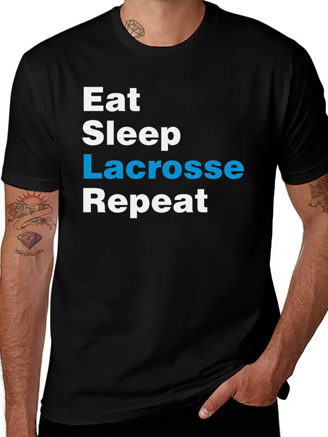 Variant 5 of Eat Sleep Lacrosse Repeat T-Shirt