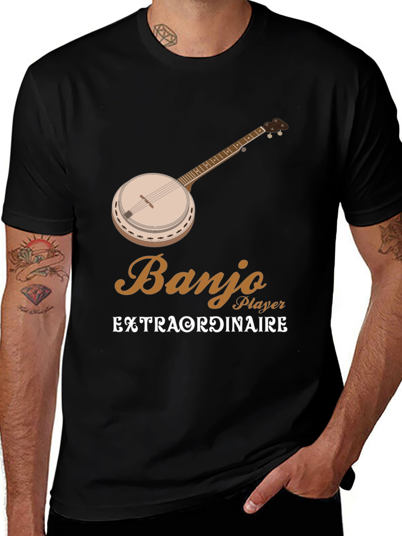 Variant 12 of Banjo Player Extraordinaire Black T-Shirt