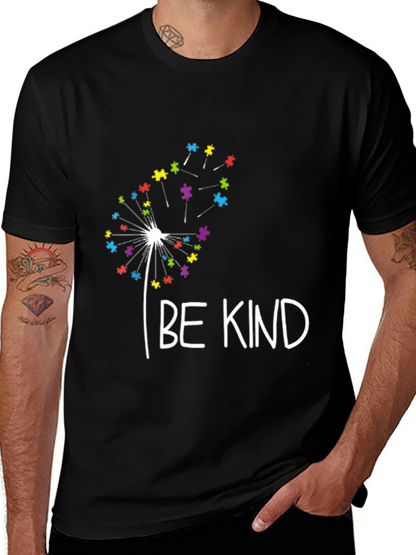Variant 26 of Be Kind Autism Awareness Dandelion T-Shirt