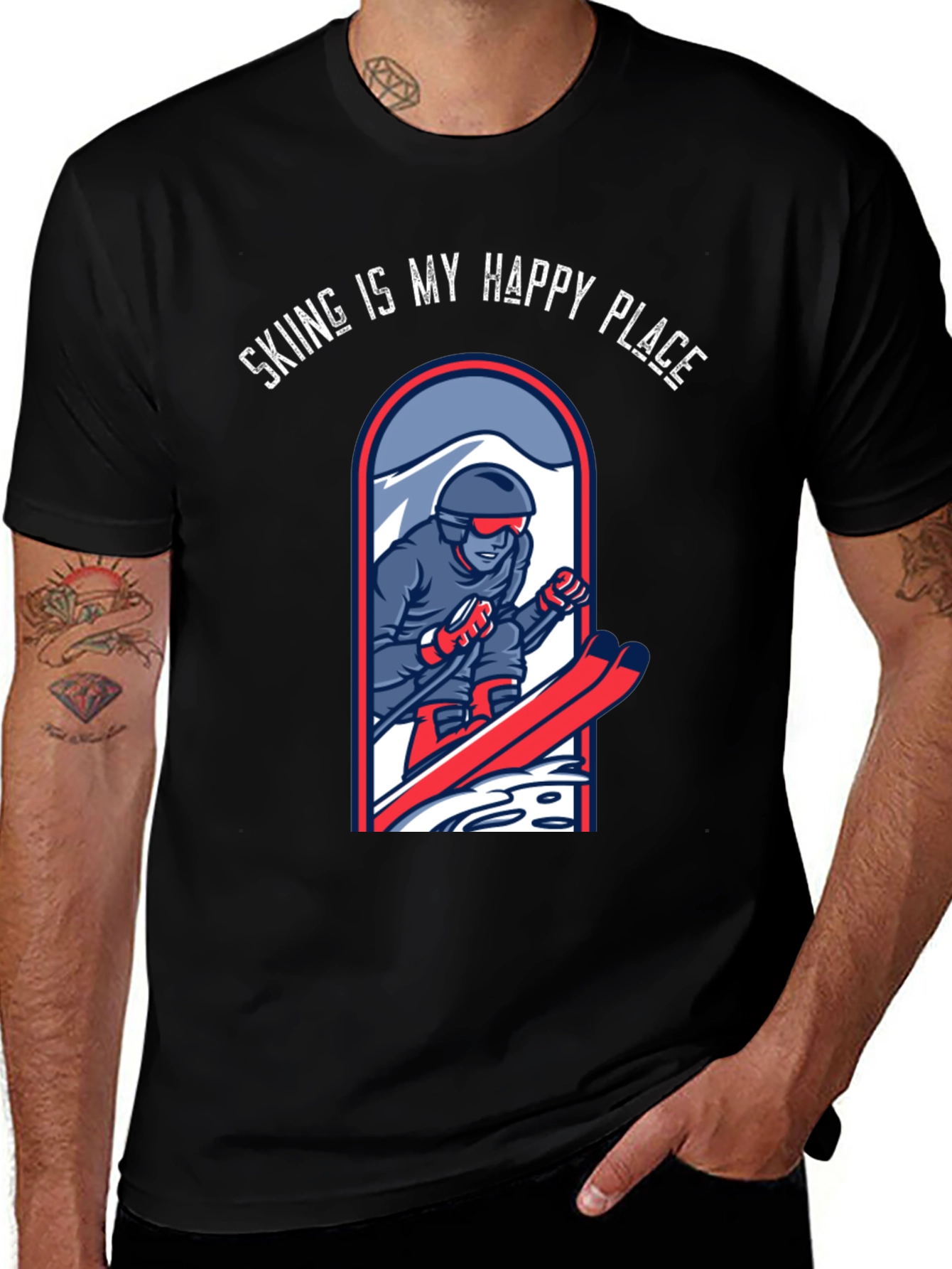 Variant 16 of Skiing is My Happy Place T-Shirt