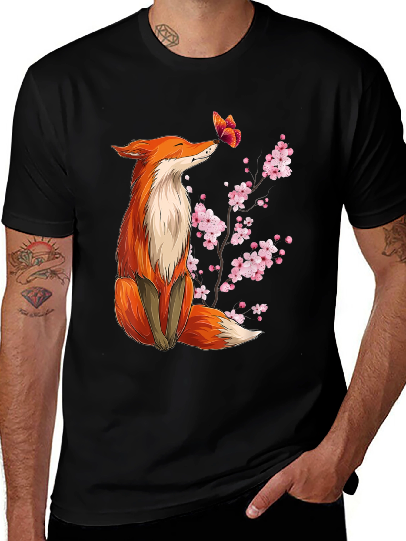 Variant 24 of Fox and Butterfly Graphic Tee