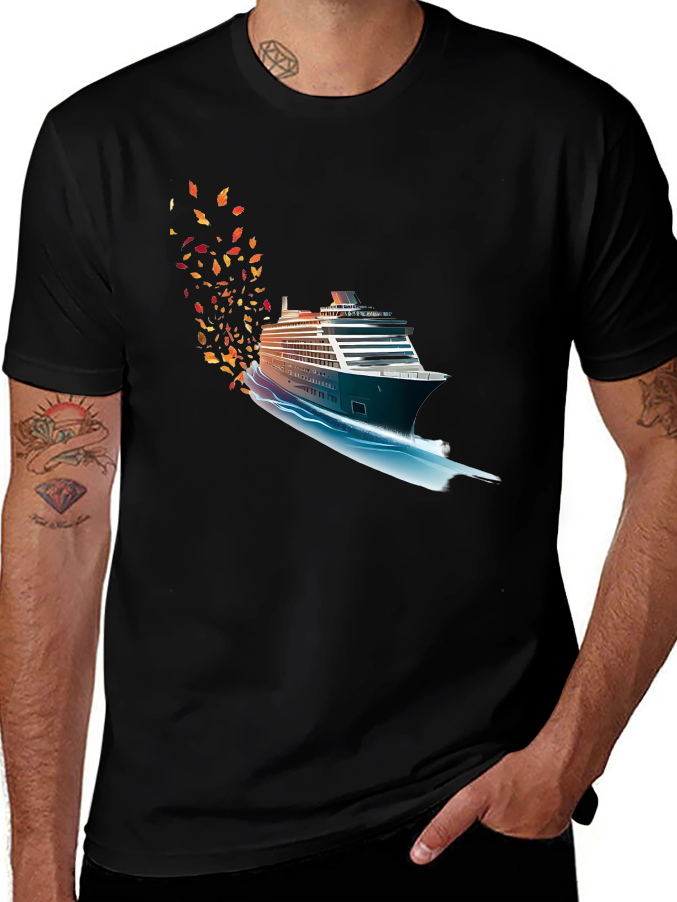 Variant 22 of Cruise Ship Graphic Tee - Black