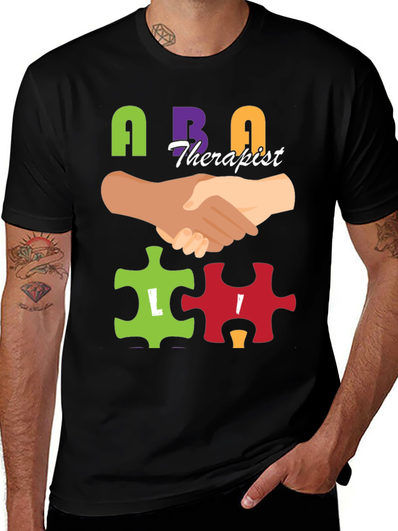 ABA Therapist Puzzle Piece T-Shirt Autism Awareness