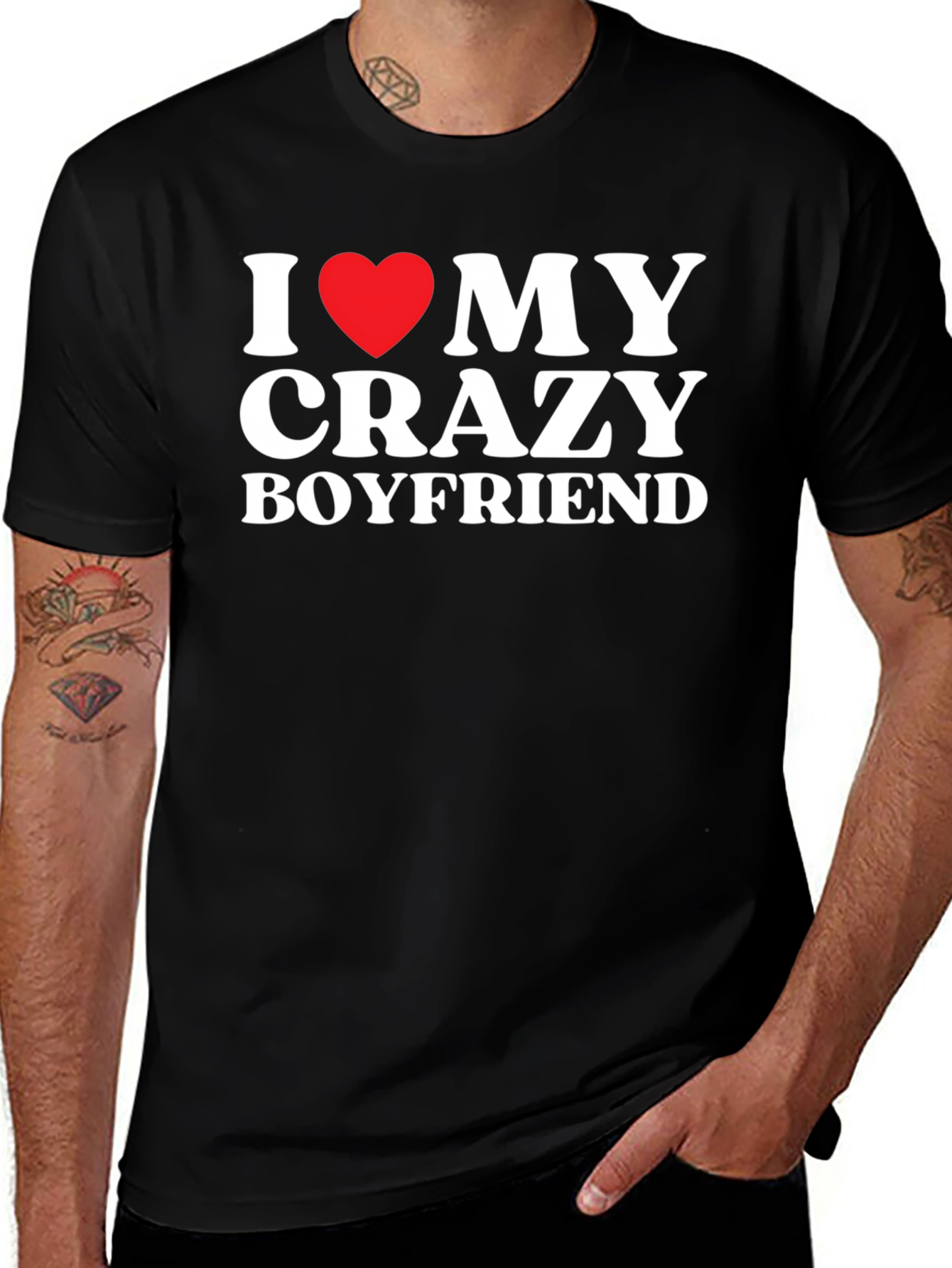 Variant 22 of I Heart My Crazy Boyfriend T-Shirt - Fun Novelty Tee