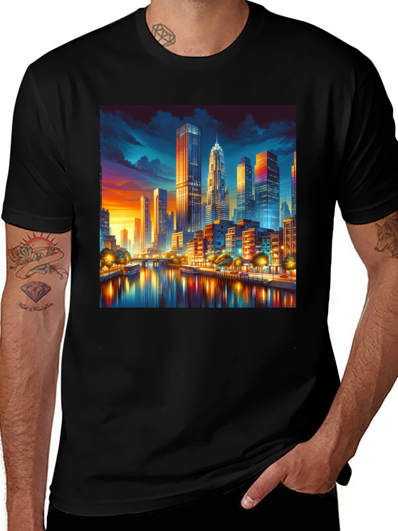 Variant 2 of Cityscape Riverfront T-Shirt