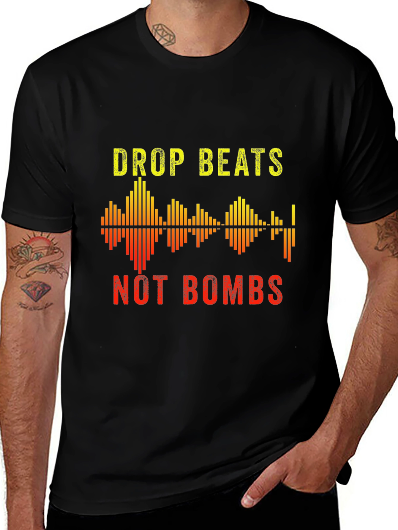 Variant 27 of Drop Beats Not Bombs Graphic T-Shirt