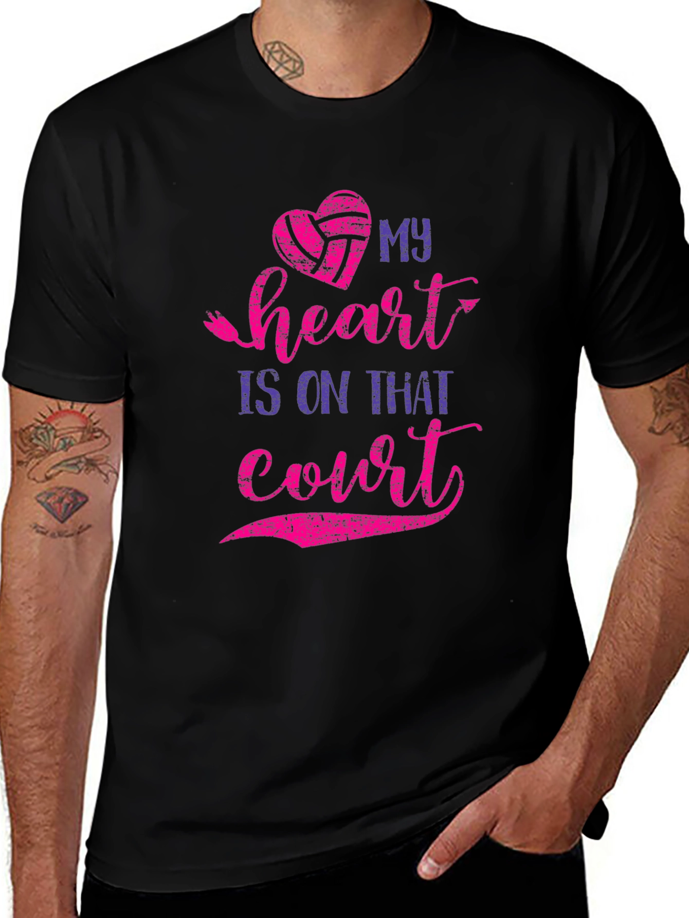 Variant 15 of Volleyball Heart T-Shirt - On That Court