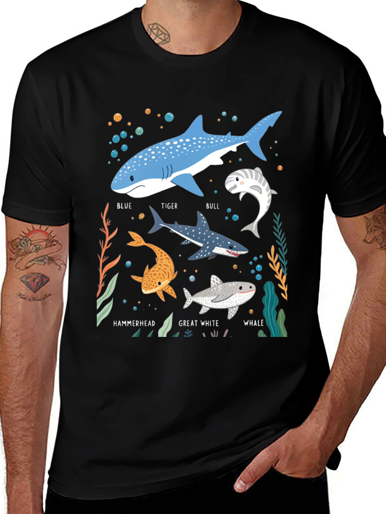 Variant 10 of Shark Species Graphic Tee - Ocean Lover's T-Shirt